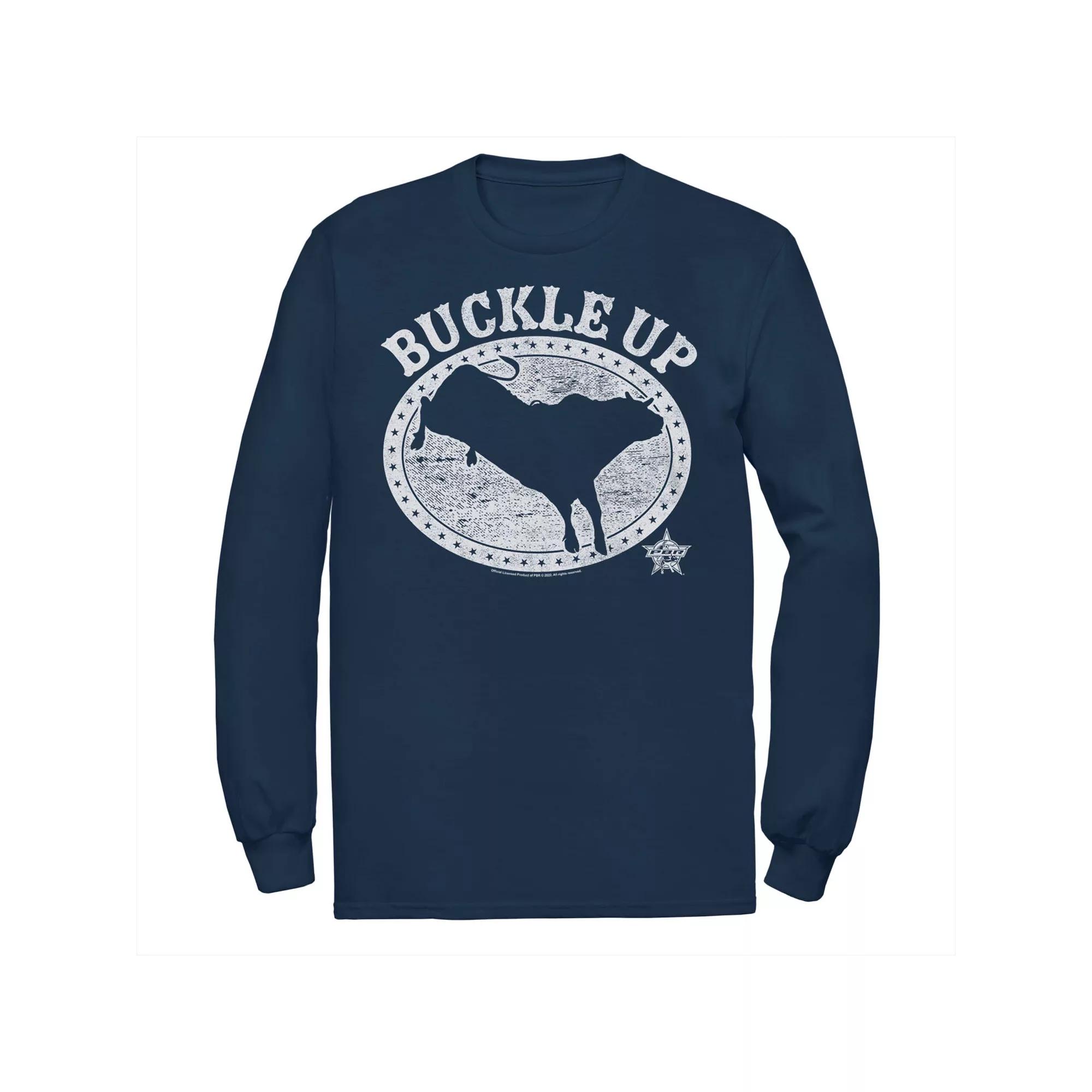 Men's Professional Bull Riders Buckle Up Bull Badge Tee, Size: Large, Blue Product Image