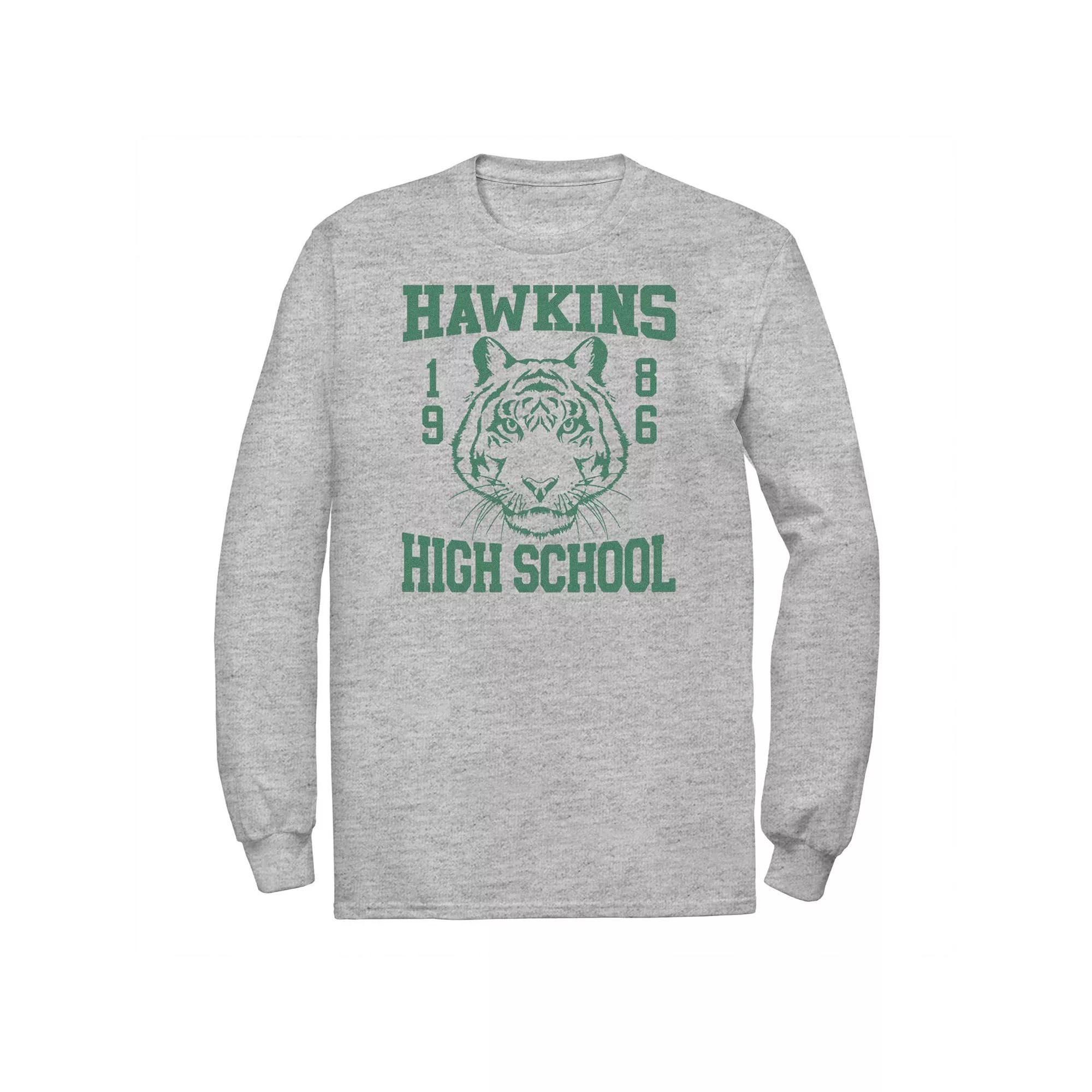 Big & Tall Stranger Things Hawkins 1986 High School Long Sleeve Tee, Men's,  Product Image