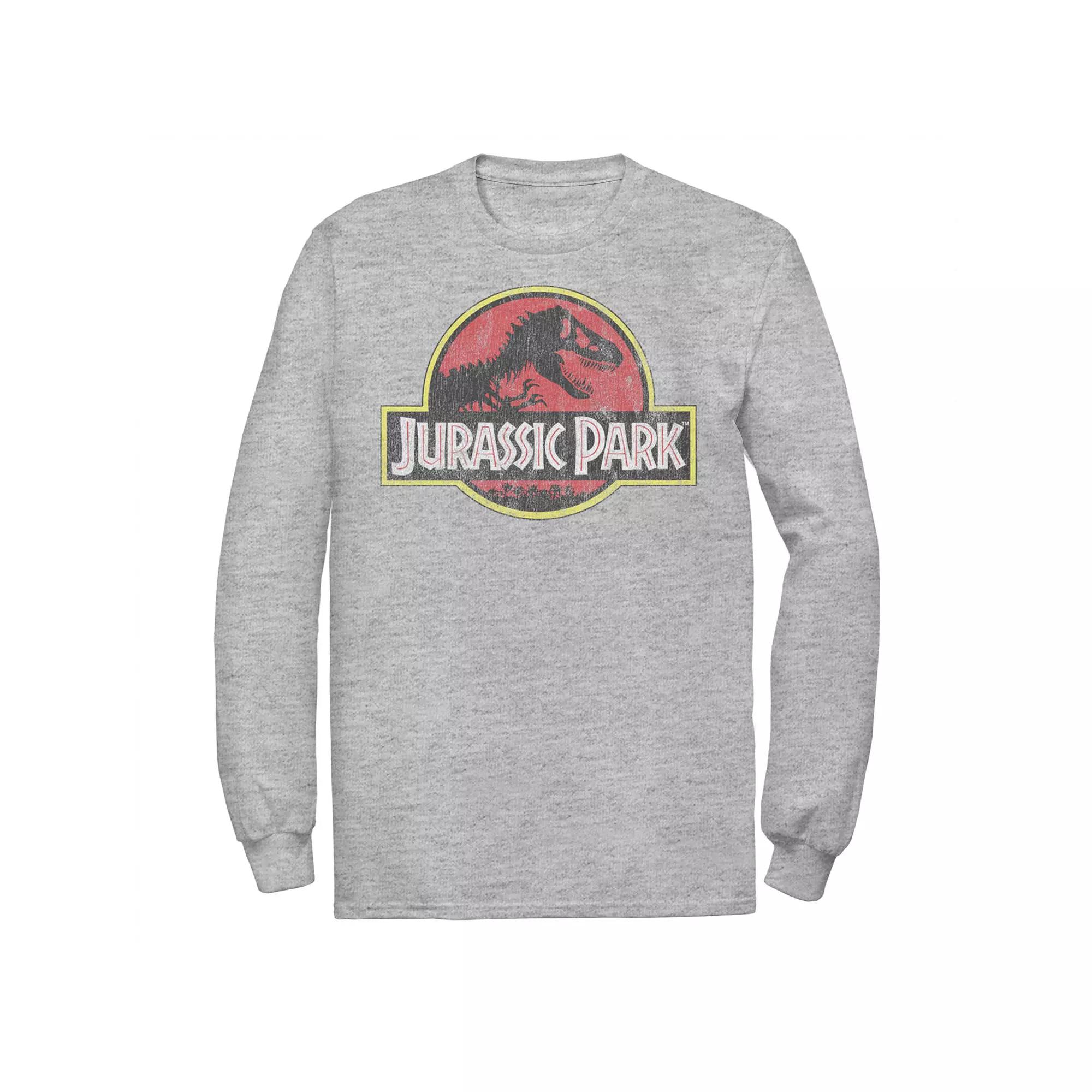 Men's Jurassic Park Distressed Original Park Logo Long Sleeve Graphic Tee,  Product Image
