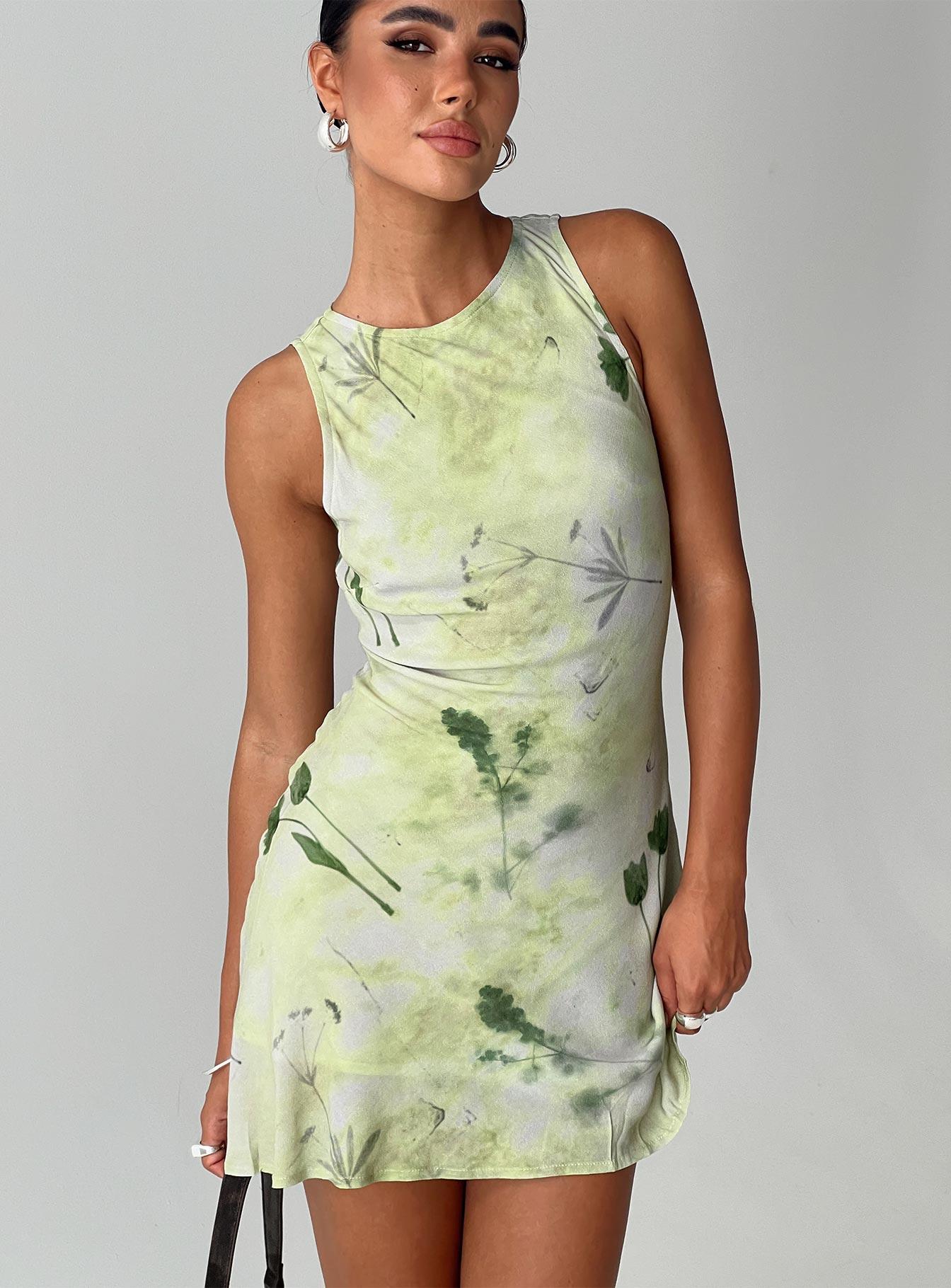 Vivre Mini Dress Green Floral Product Image