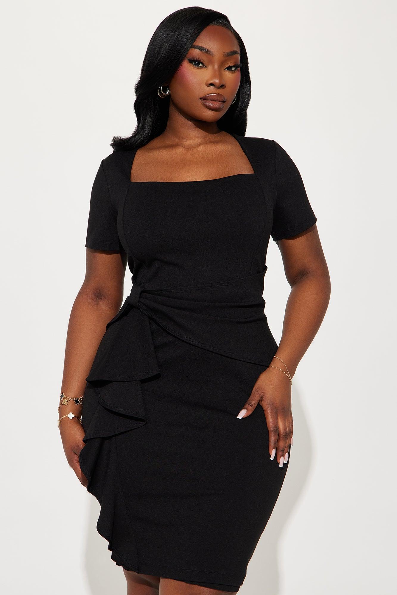 Donna Ponte Midi Dress - Black Product Image