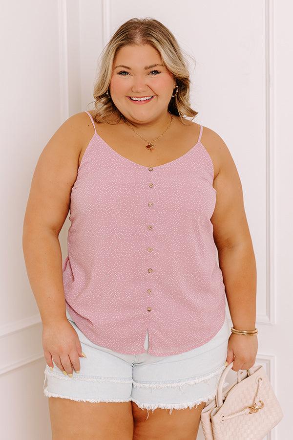 Private Jet Date Polka Dot Tank in Dusty Purple Curves Product Image