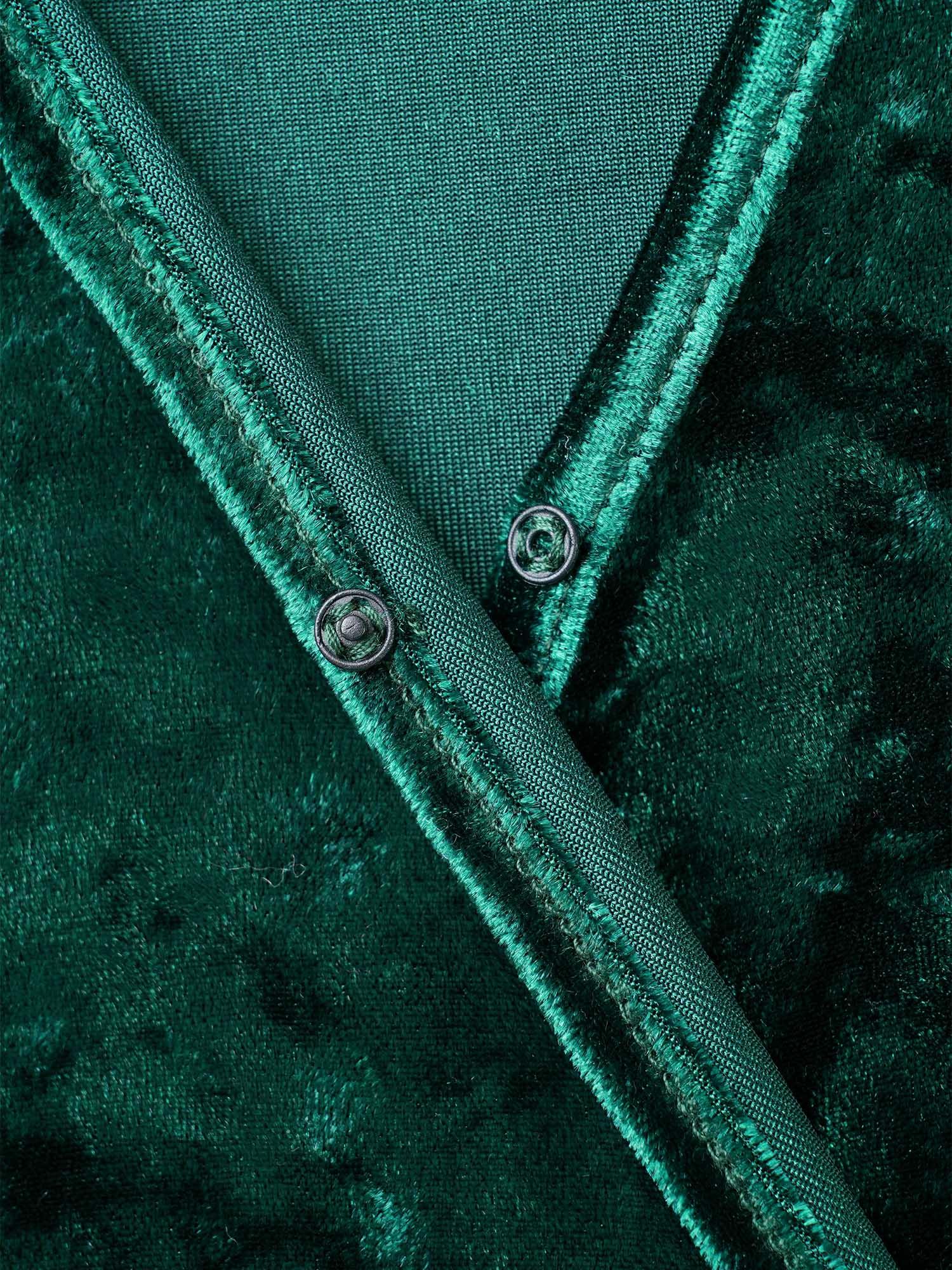 Velvet Surplice Neckline Ruffle Sleeves Midi Dress Female Product Image