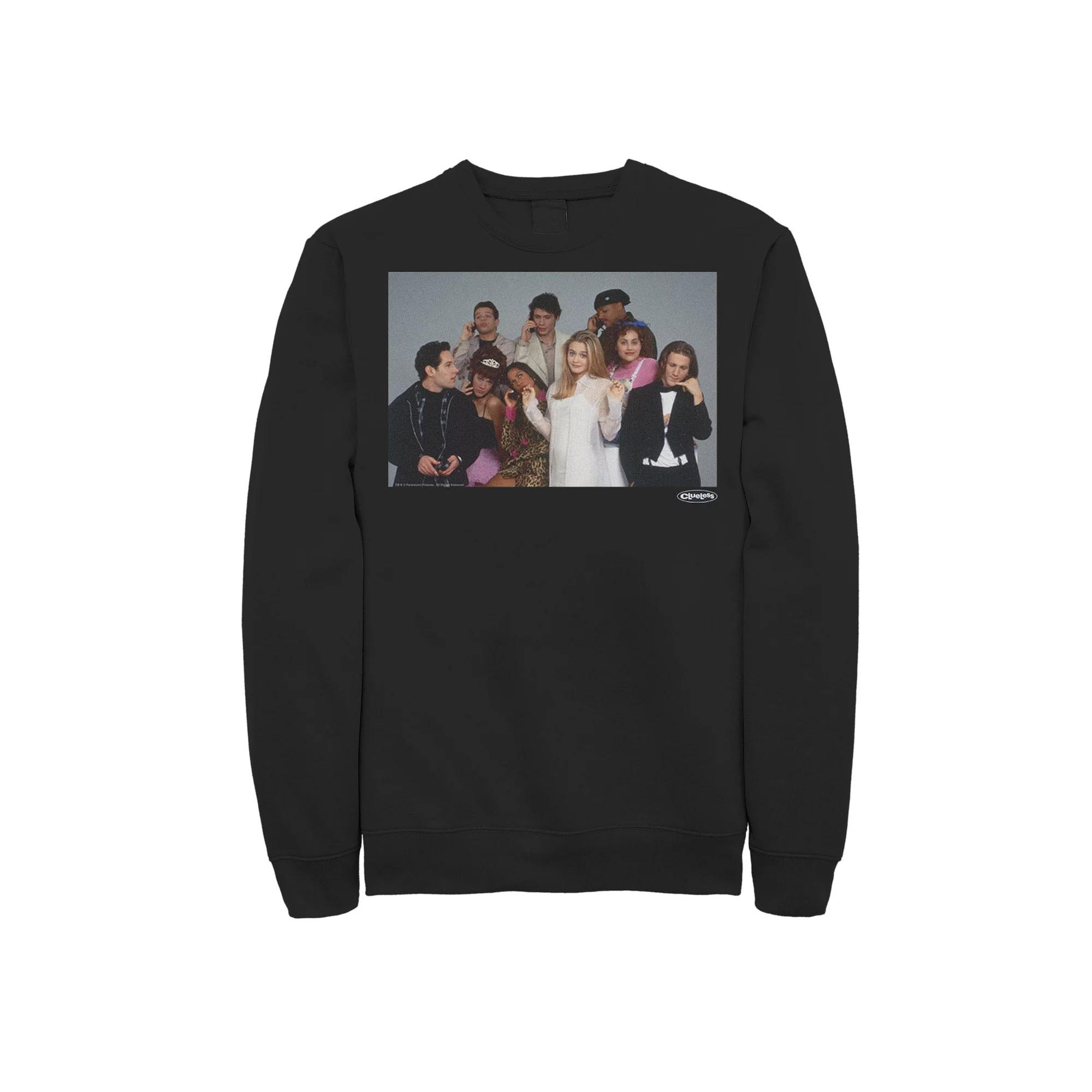 Men's Clueless Cast Funny Group Shot Fleece, Size: XXL, Black Product Image