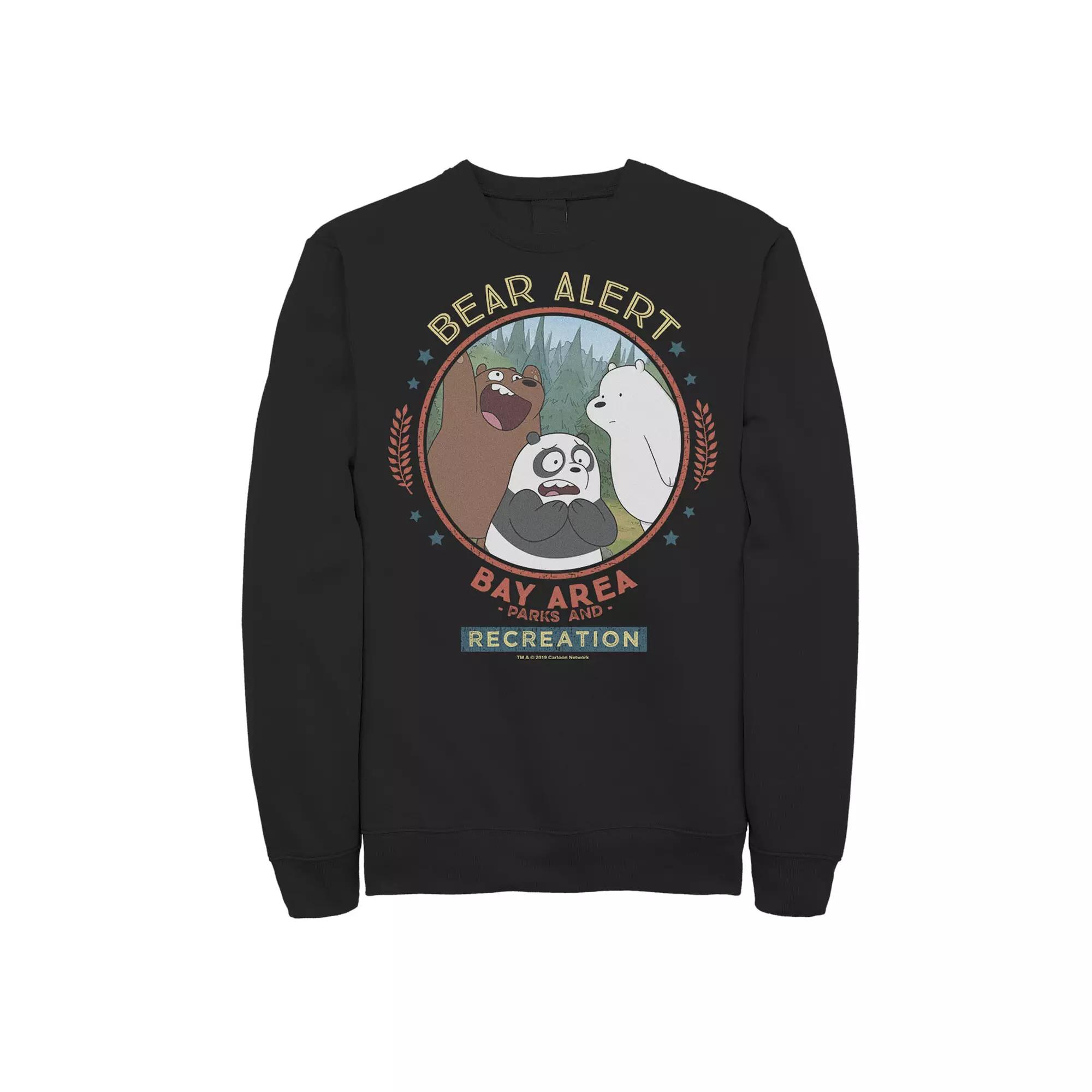 Men's Cartoon Network We Bare Bears Bay Area Bear Alert Circle Fleece,  Product Image