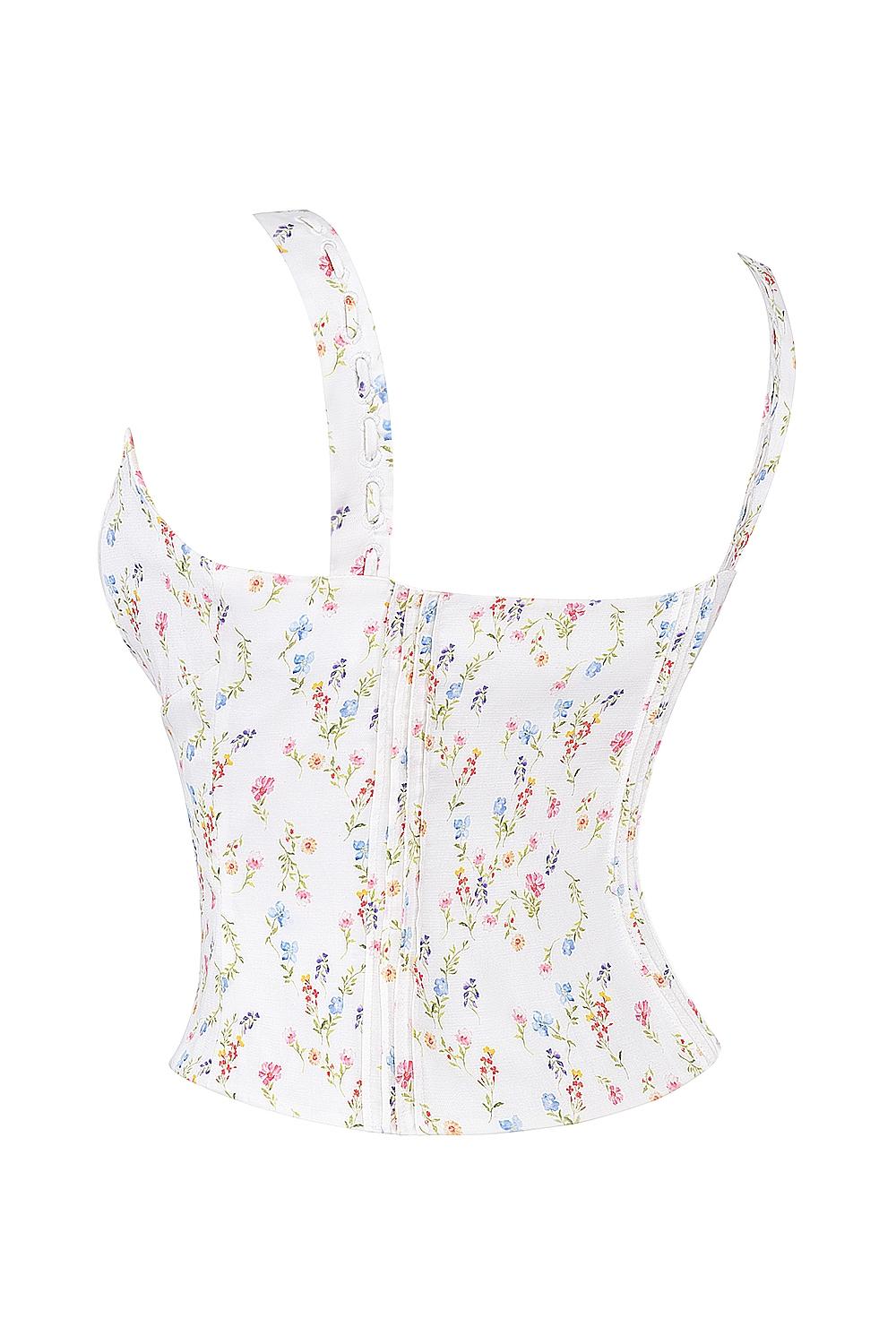 Chicca  white posy print top Product Image