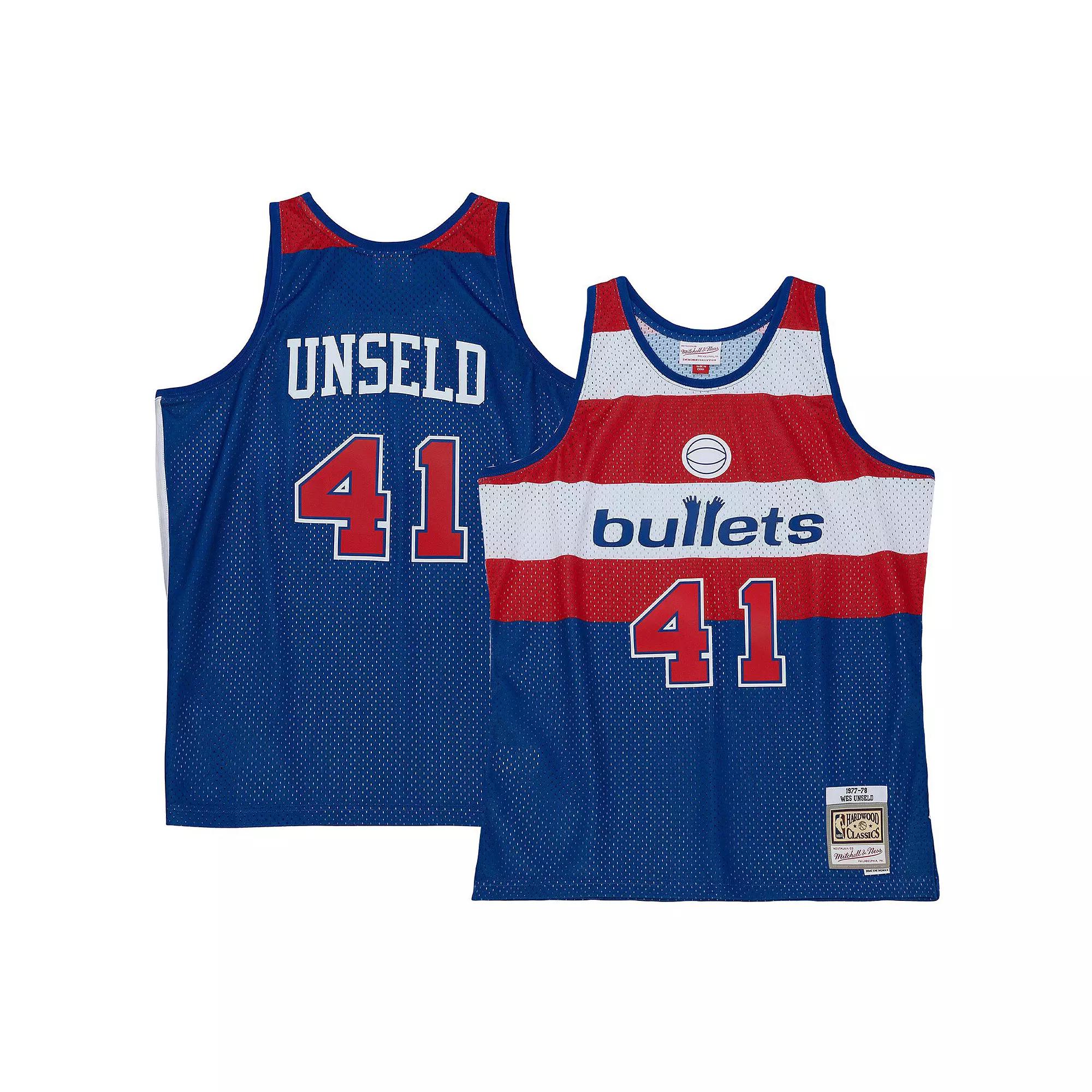 Men's Mitchell & Ness Wes Unseld Blue Washington Bullets Hardwood Classics Swingman Jersey,  Product Image