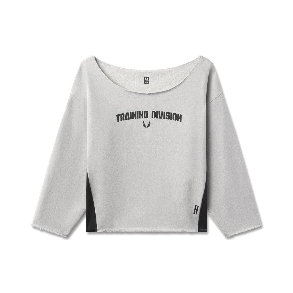 W049. Raw Hem Oversized Crewneck - Heather Grey Product Image