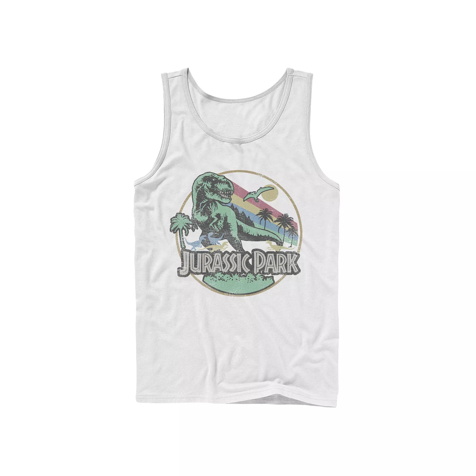 Men's Jurassic Park Kanji T Rex Outline Tank Top,  Product Image