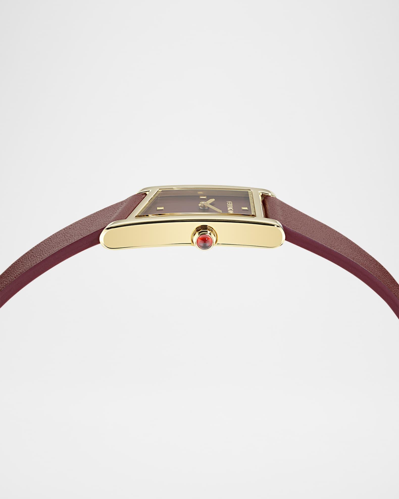 Ferragamo Asymetrique 22X36MM IP Yellow Gold Leather Watch Product Image