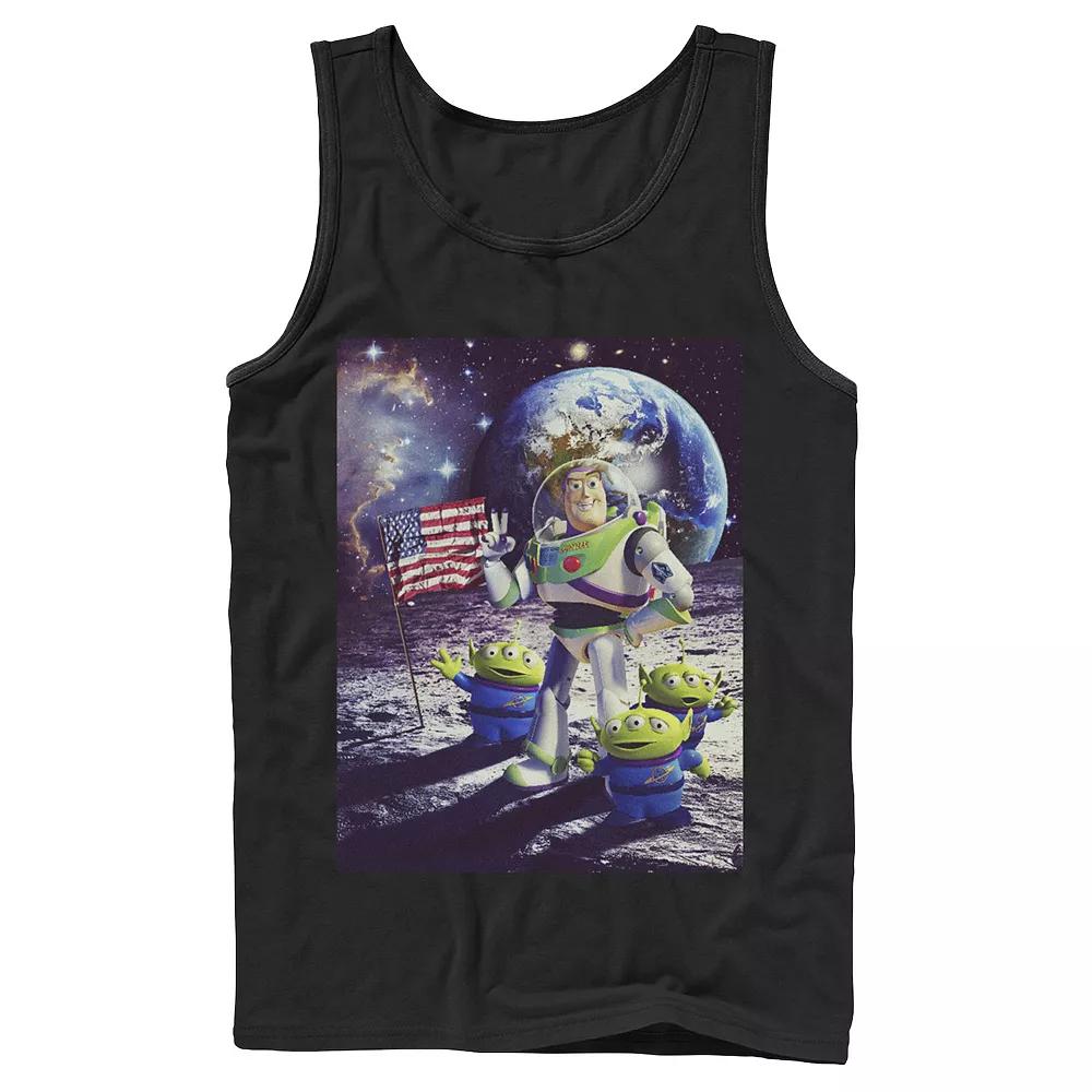 Disney / Pixar's Toy Story Buzz Lightyear and Aliens Men's On The Moon Photo Tank Top,  Product Image