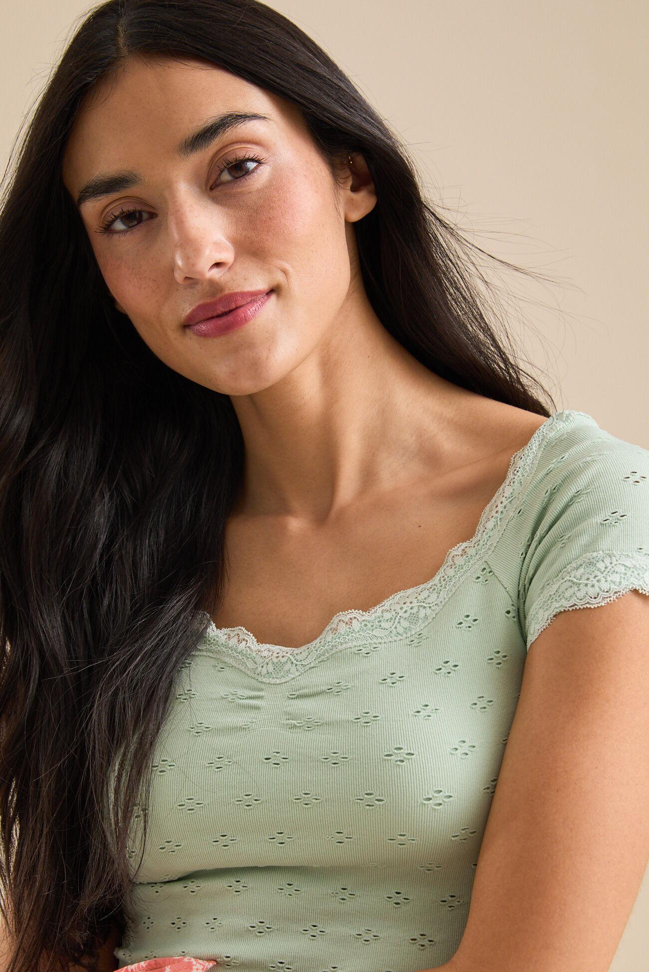 Everyday Seamless Eyelet Top Product Image