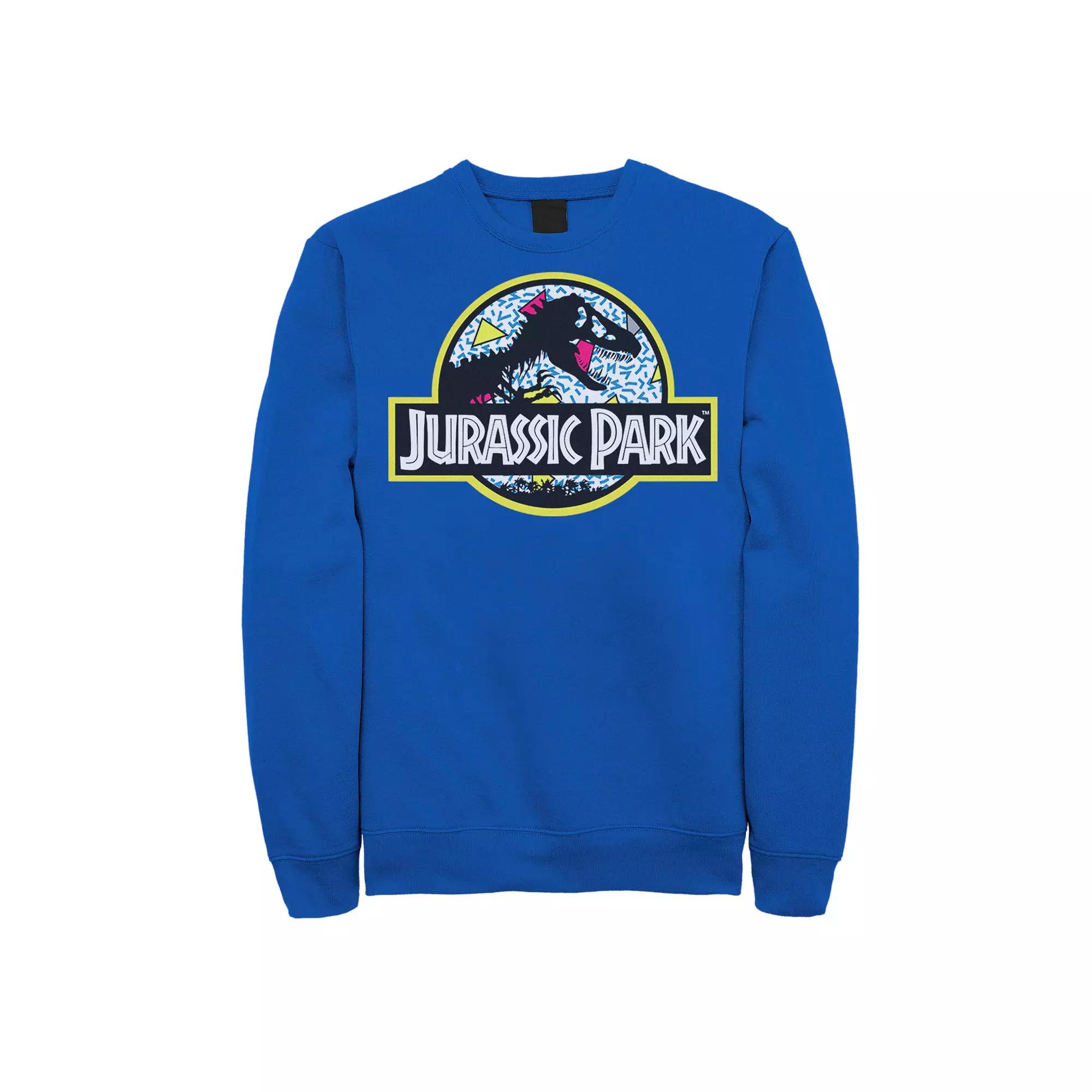 Men's Jurassic Park Blue Retro Classic Icon Sweatshirt,  Product Image