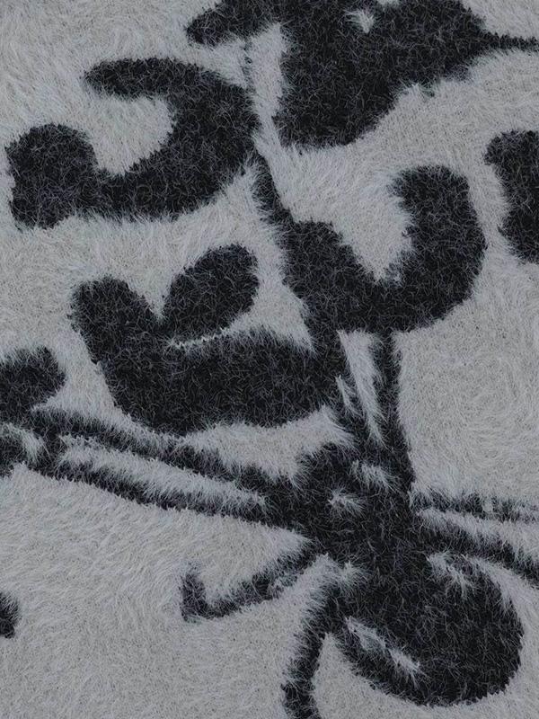 Plush Spider Jacquard Baggy Sweater Product Image