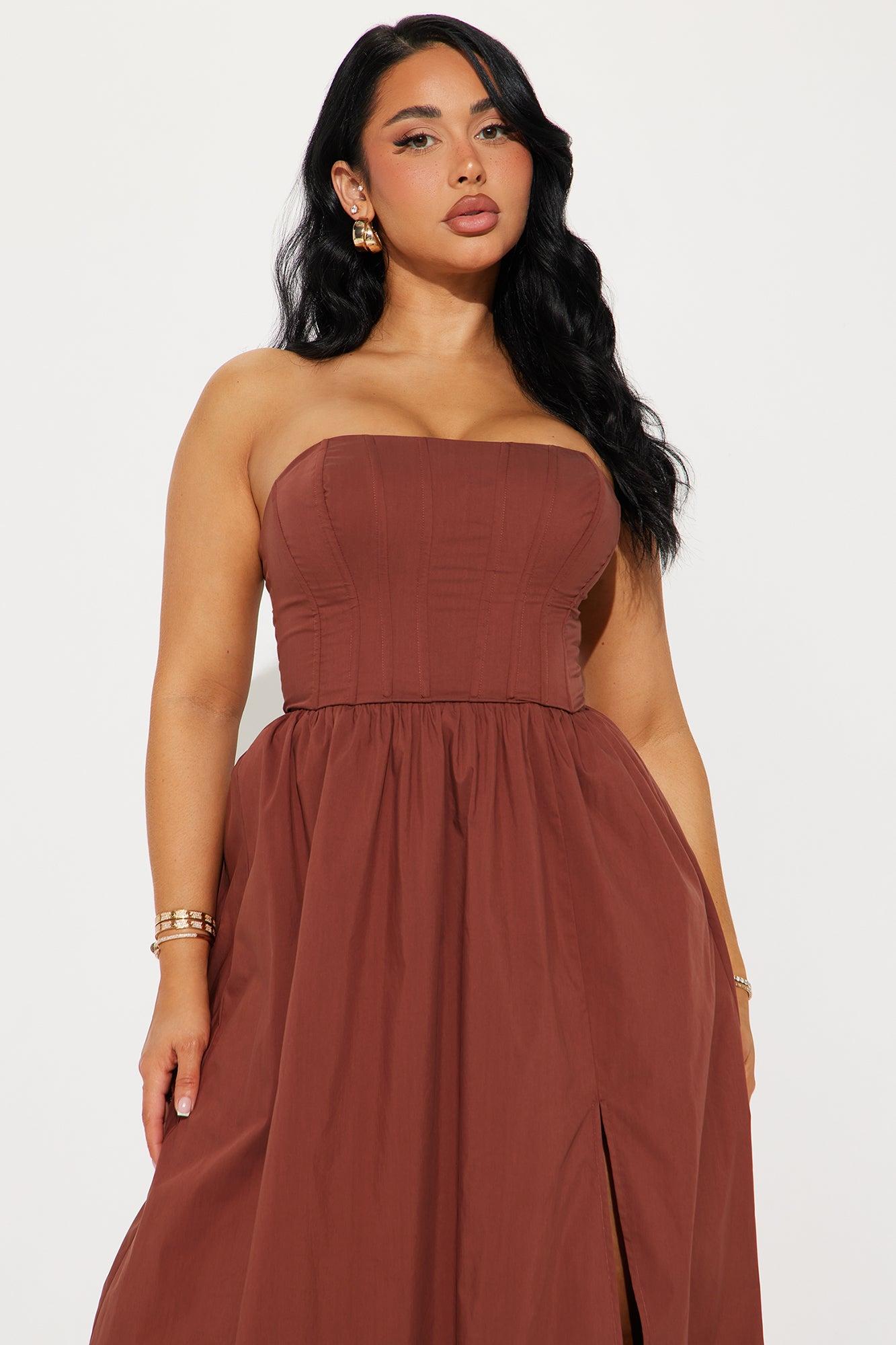 Jolene Poplin Maxi Dress - Chocolate Product Image