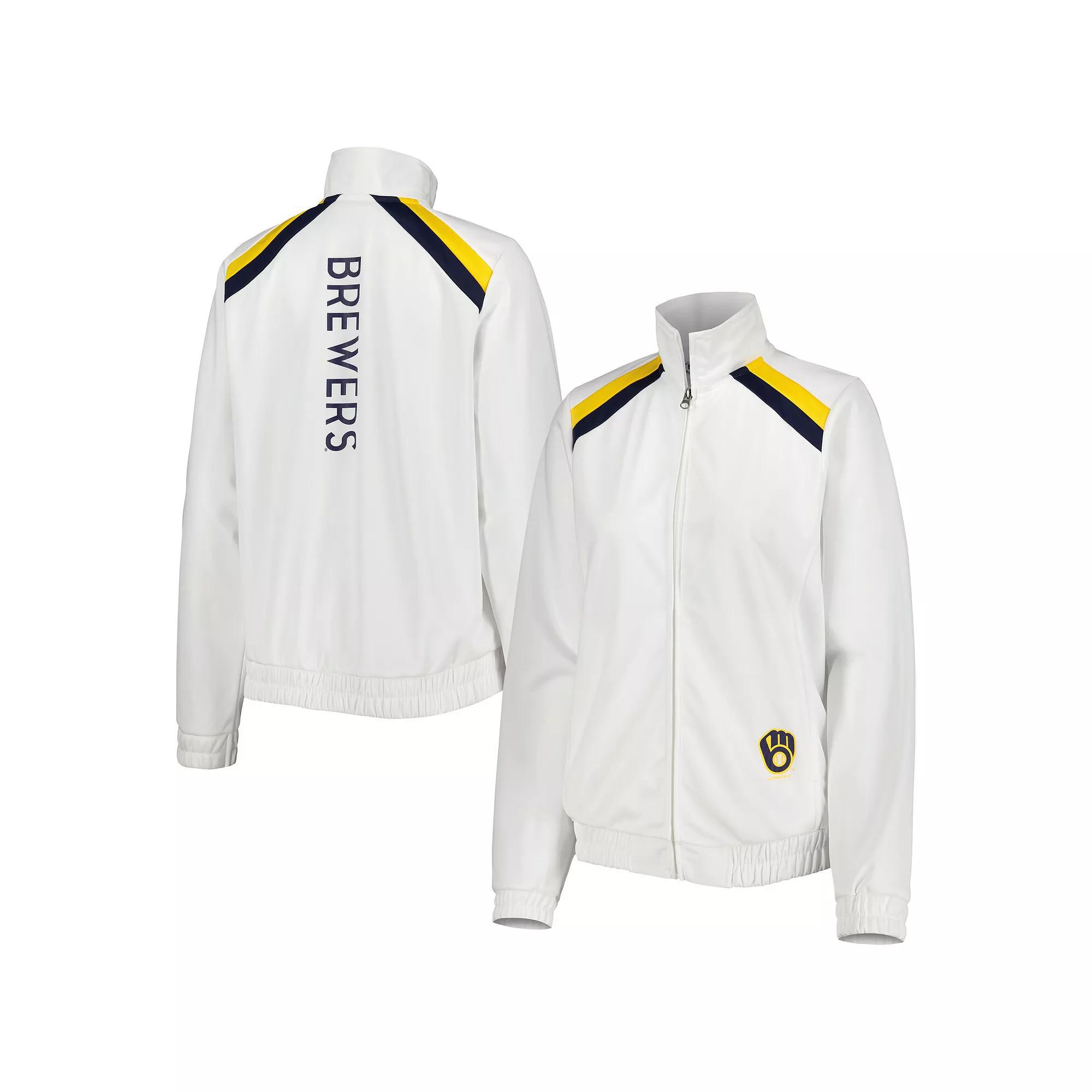 Women's G-III 4Her by Carl Banks White Milwaukee Brewers Red Flag Full-Zip Track Jacket,  Product Image