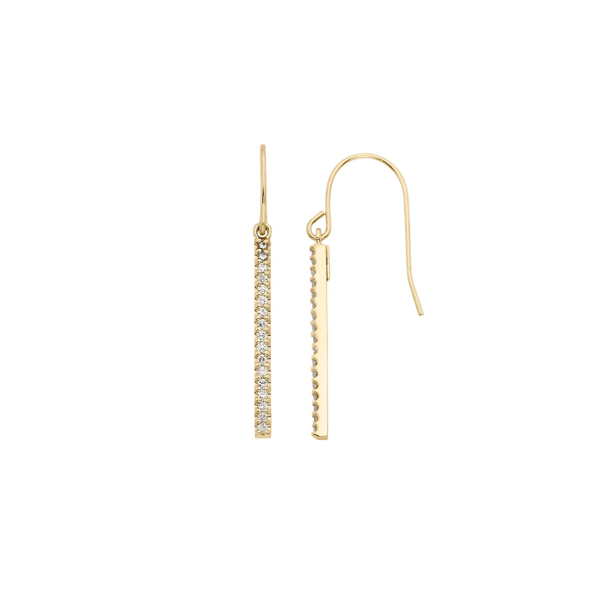 1/4 Carat T.W. Diamond 10k Gold Stick Drop Earrings, Women's, Yellow Product Image