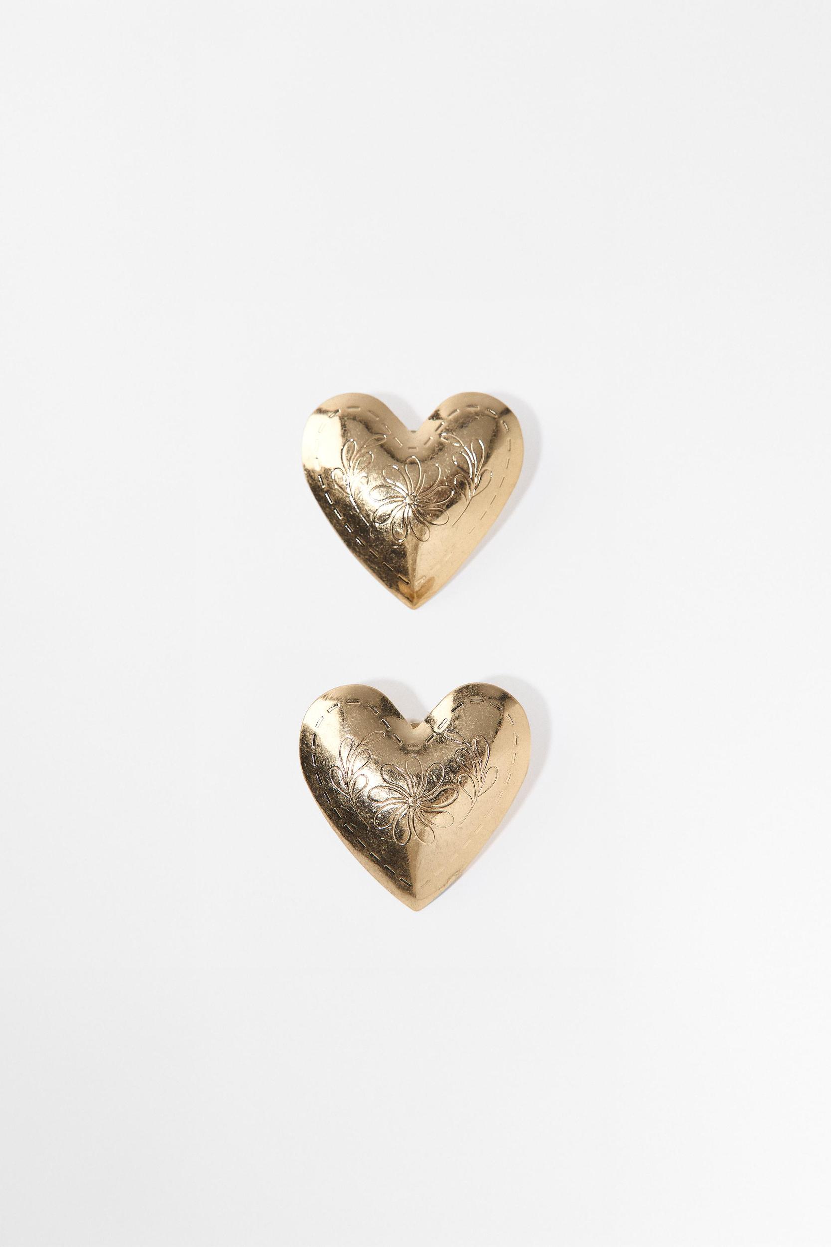 TEXTURED HEART EARRINGS Product Image