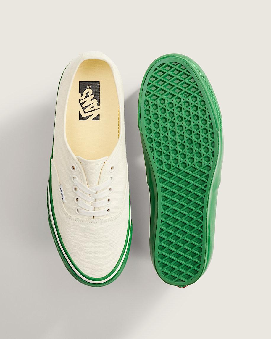 Premium Authentic Duck Canvas Shoe in White / Green| Vans US Product Image