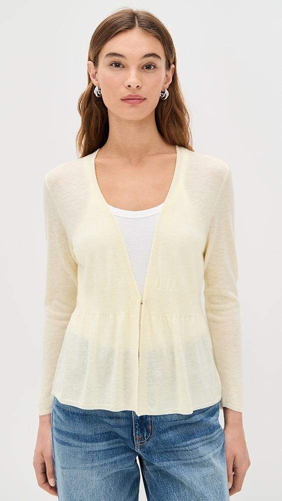 Vince Ribbed Waist Single Button Cardigan | Shopbop Product Image