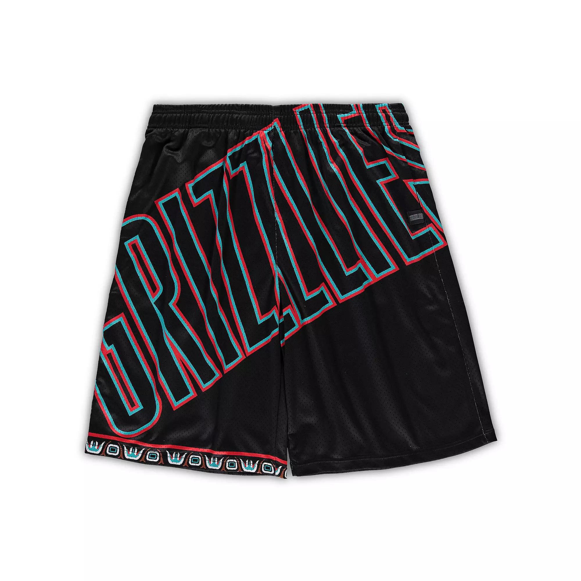 Men's Mitchell & Ness Black Memphis Grizzlies Big & Tall Hardwood Classics Big Face 2.0 Shorts,  Product Image