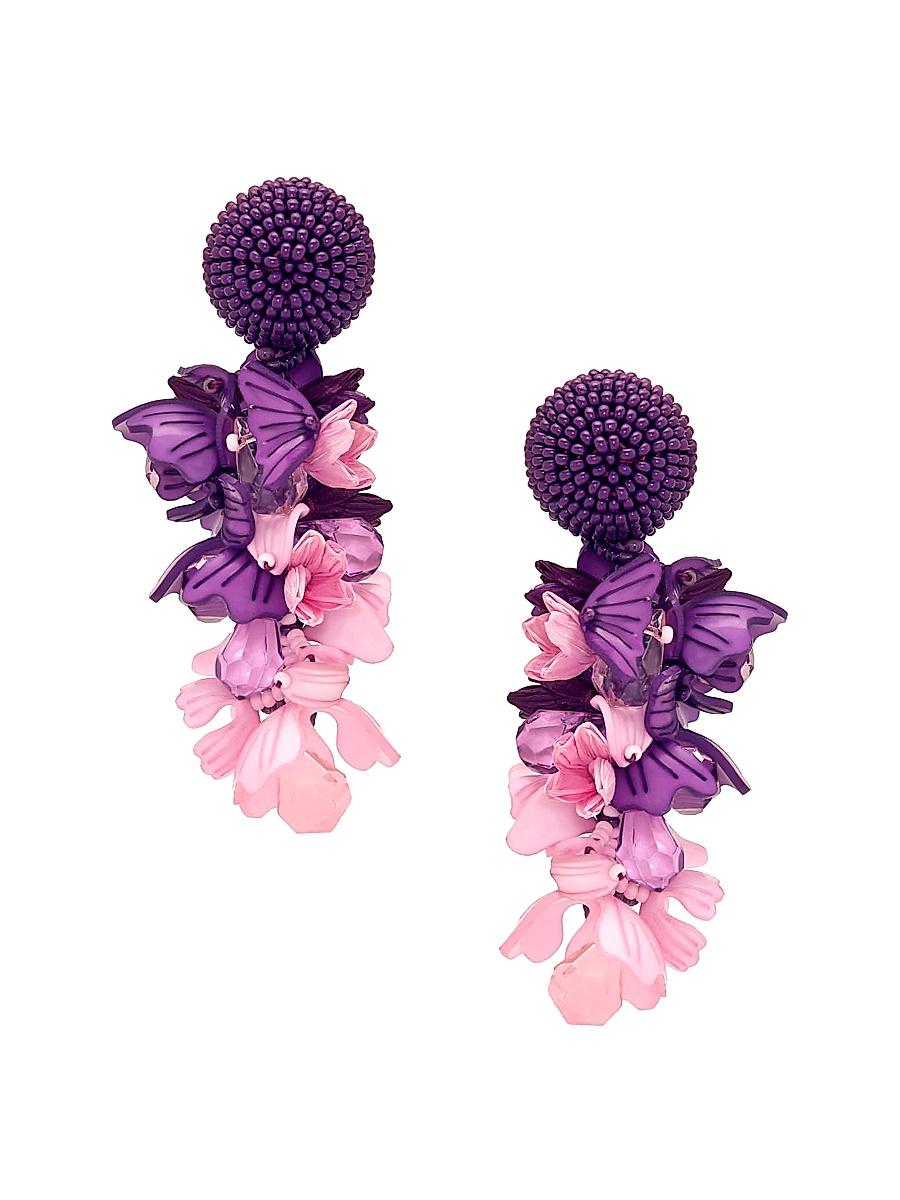 Womens 24K-Gold-Plated, Acrylic, Glass Bead & Raffia Drop Earrings Product Image