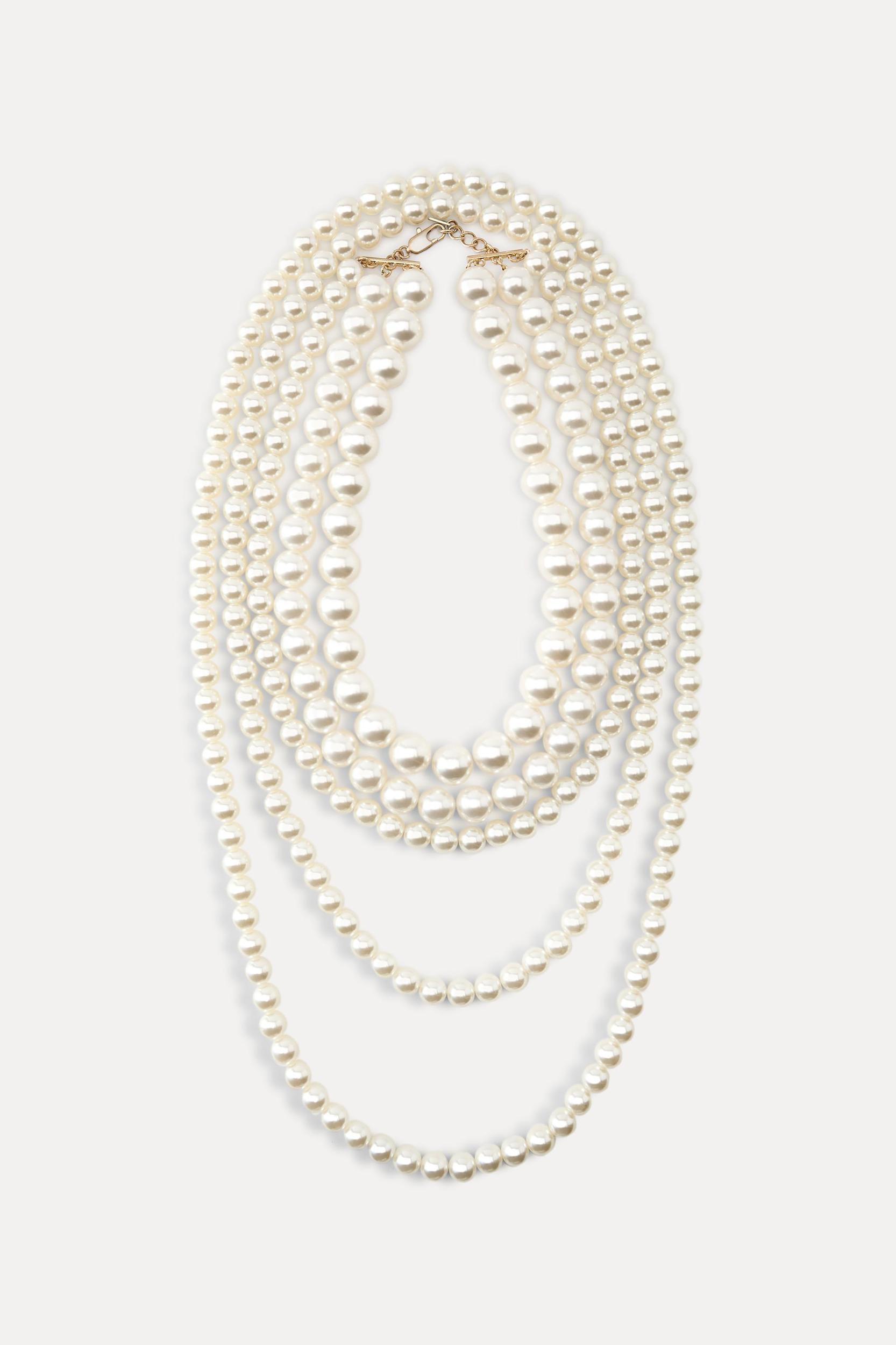 MULTI-STRAND FAUX PEARL NECKLACE Product Image