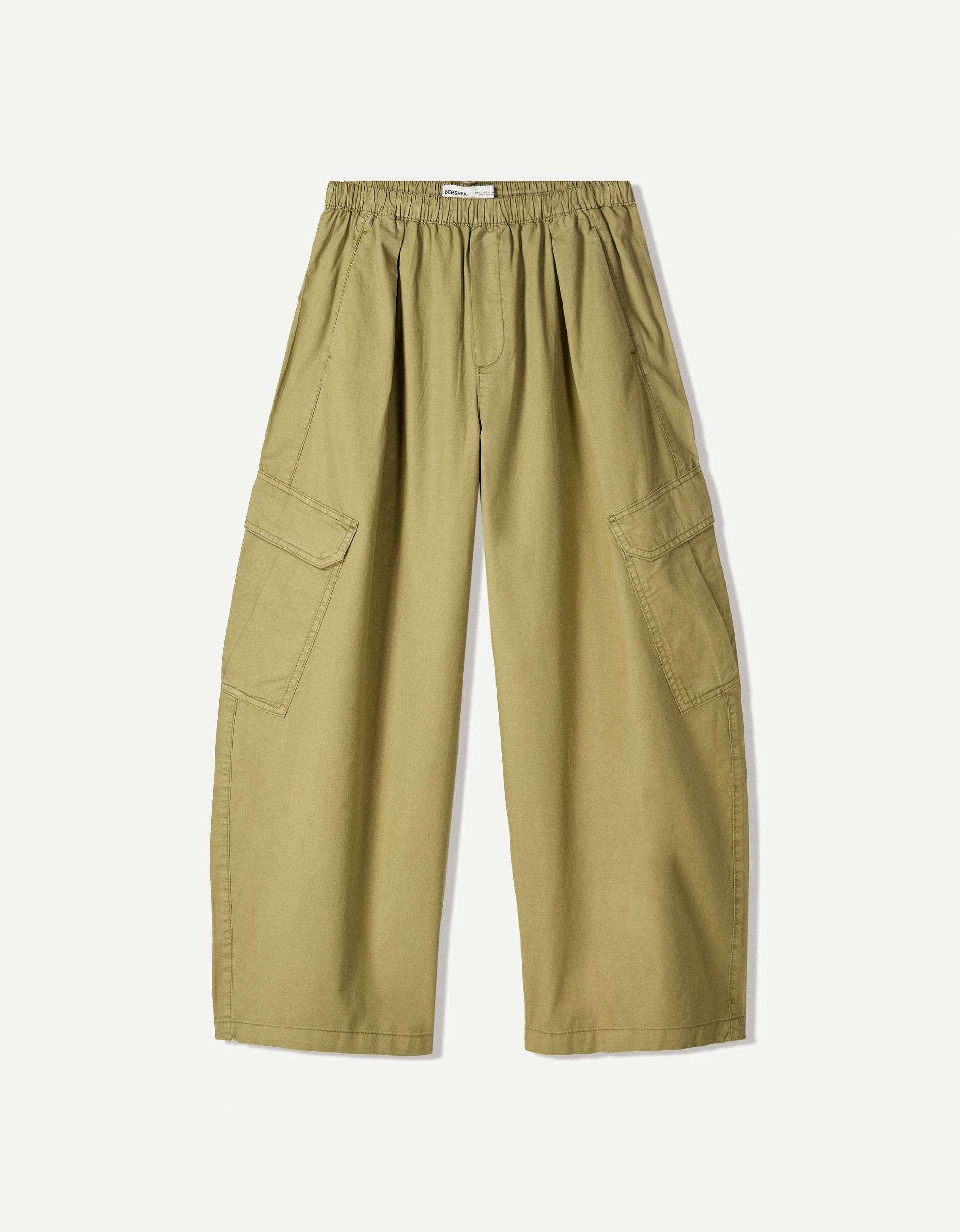 Barrel cotton cargo pants Product Image