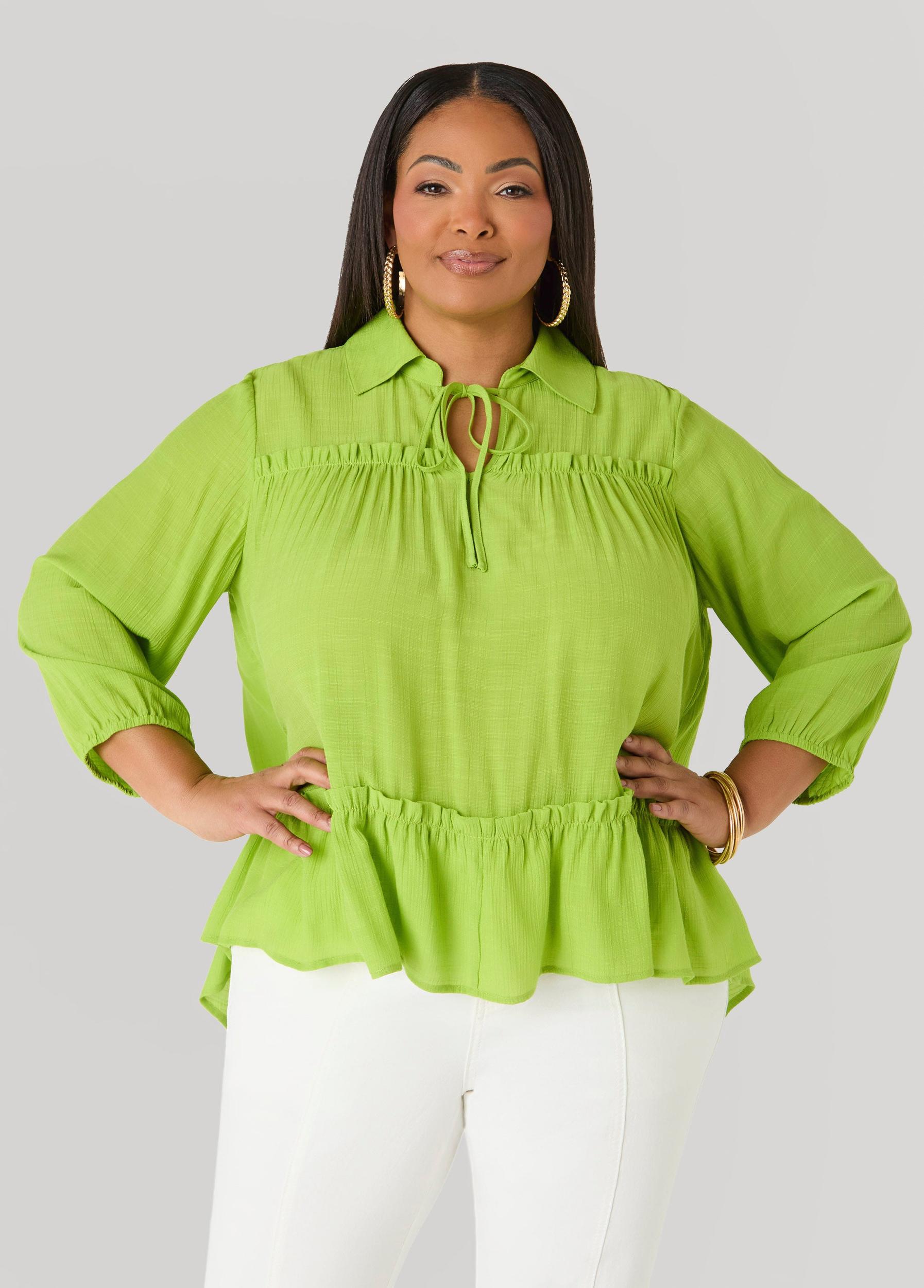 Ruffle Trimmed Gauze Blouse Product Image