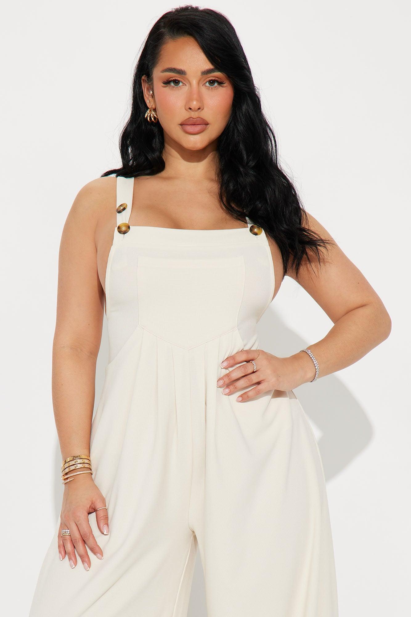 Lilybeth Overall Jumpsuit - Cream Product Image