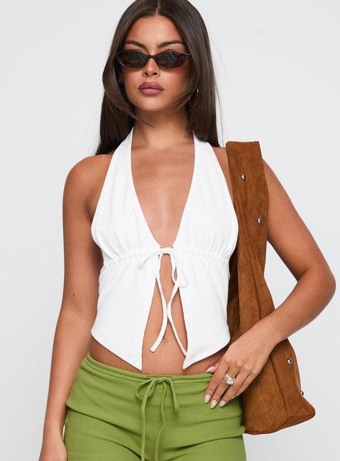 Obviously Halter Top White Product Image
