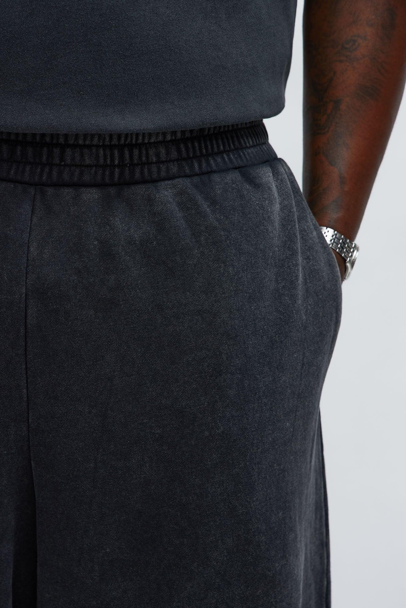 Tyson Baggy Washed Shorts - Black Wash Male Product Image