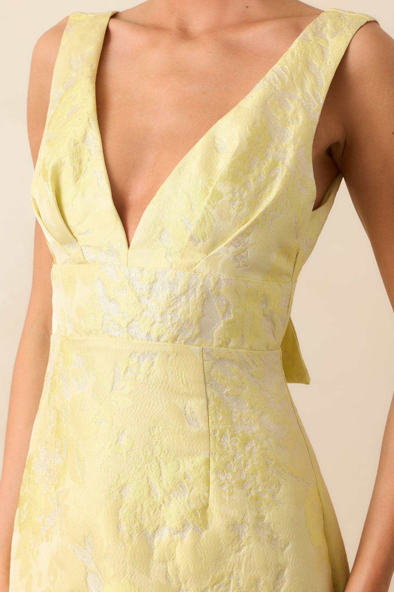 Daily Delight Yellow Floral Jacquard Mini Dress Product Image