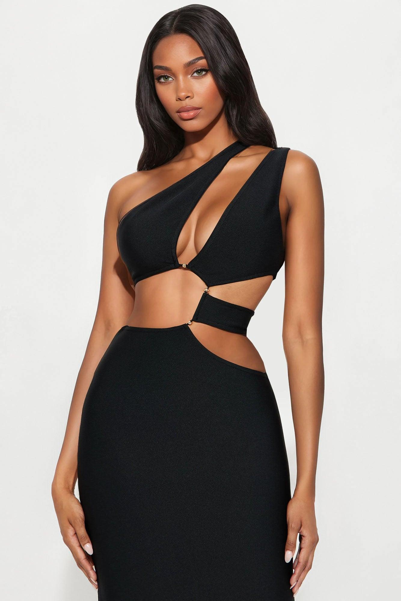 Jennifer Cut Out Maxi Dress - Black Product Image