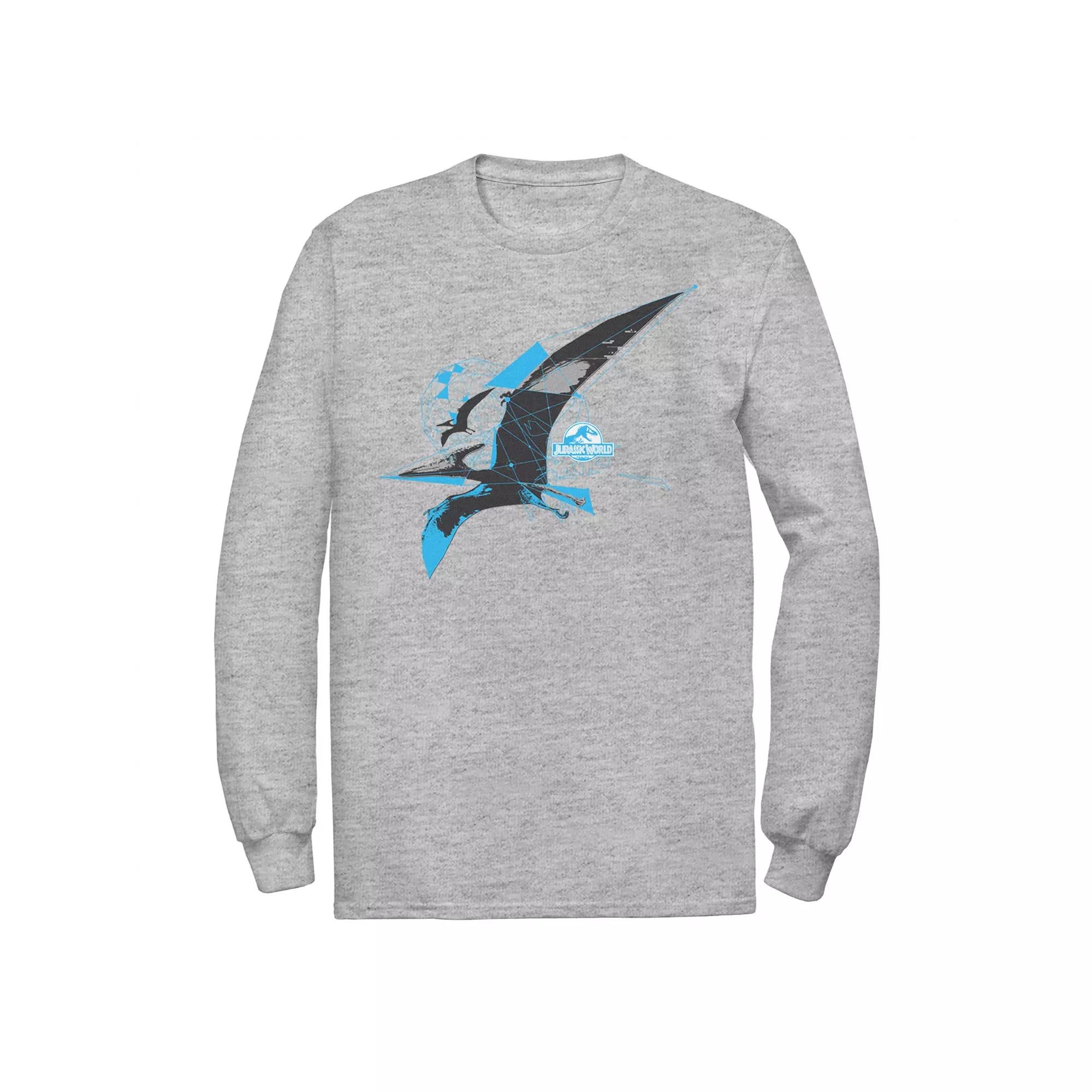 Men's Jurassic World Pterodactyl Geometric Poly Long Sleeve Graphic Tee,  Product Image