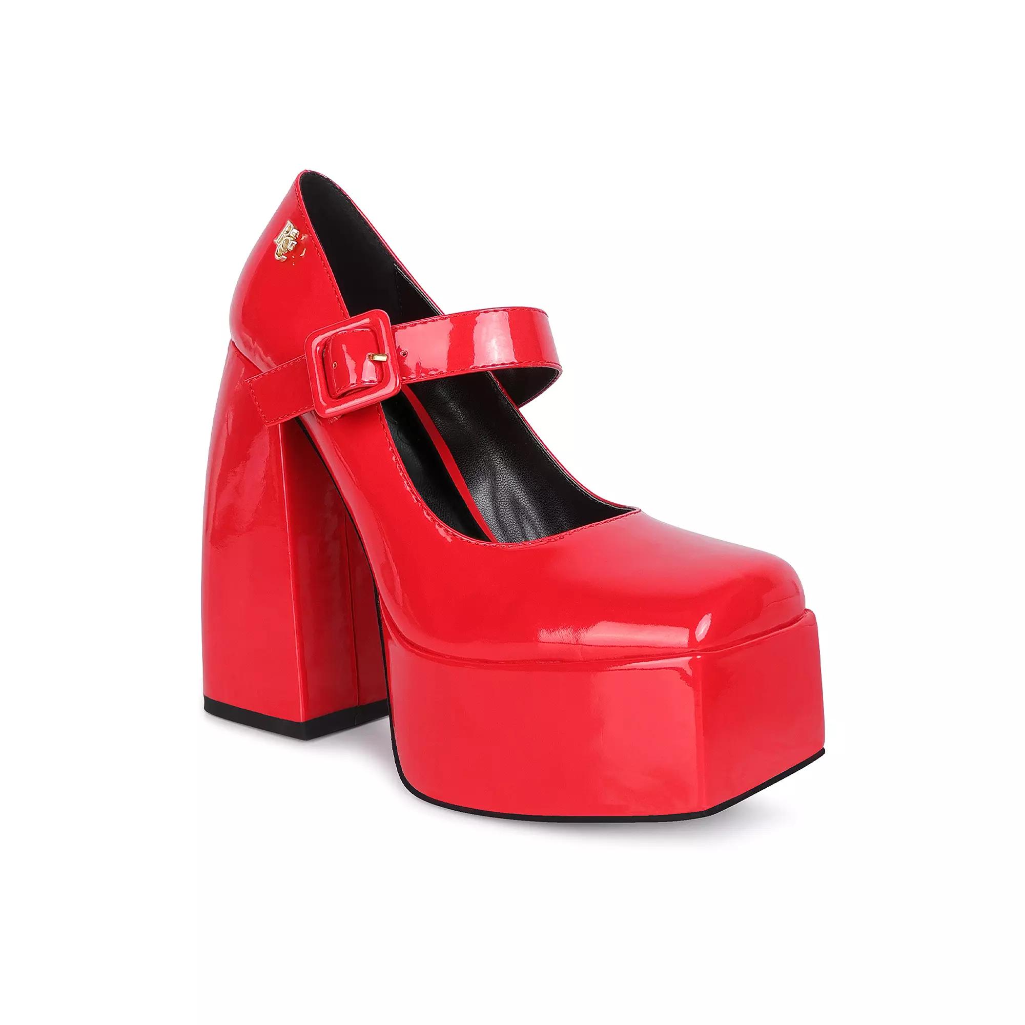 Rag & Co Pablo Women's High Platform Mary Jane Shoes, Size: 5, Black Product Image