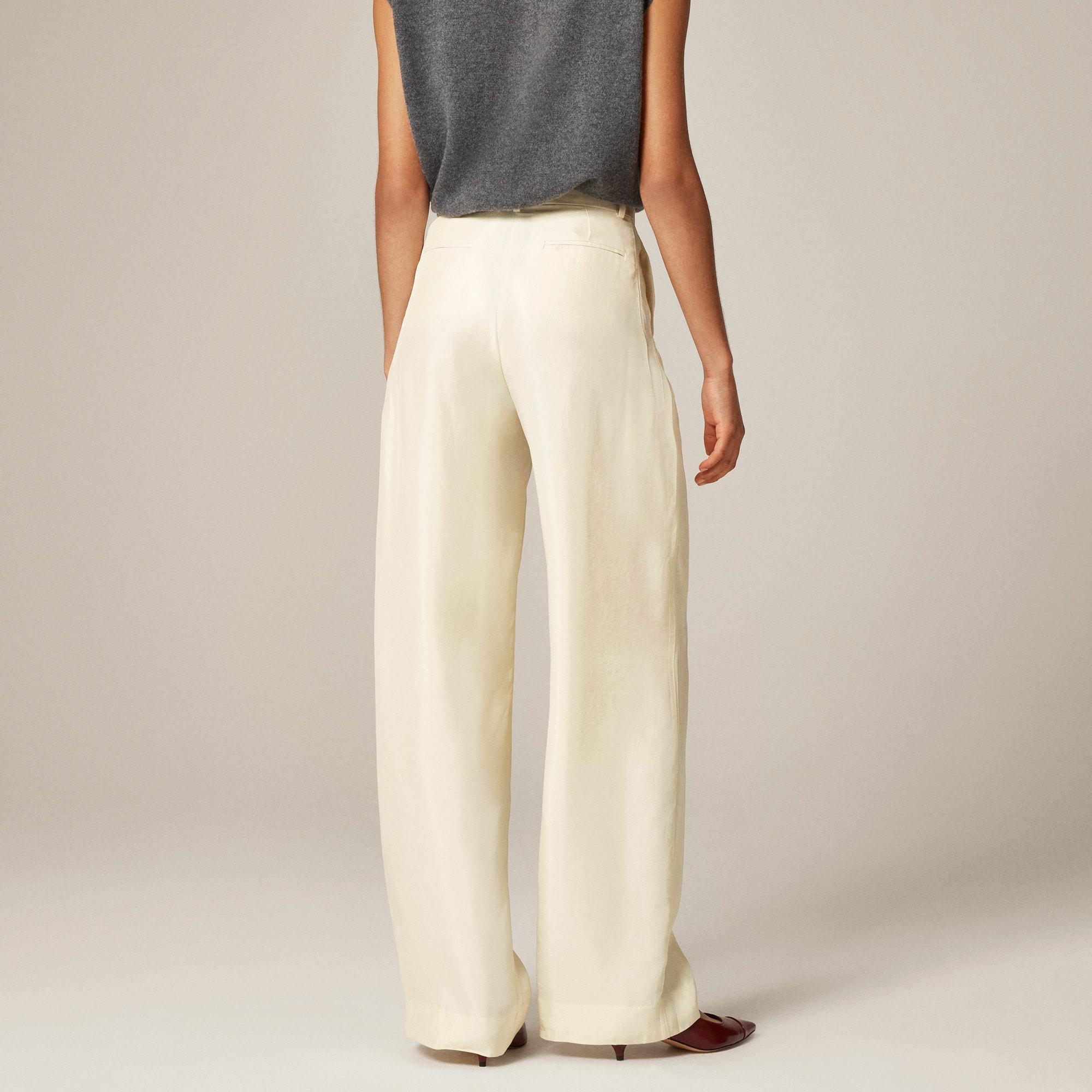 Essential wide-leg pant in textured satin Product Image