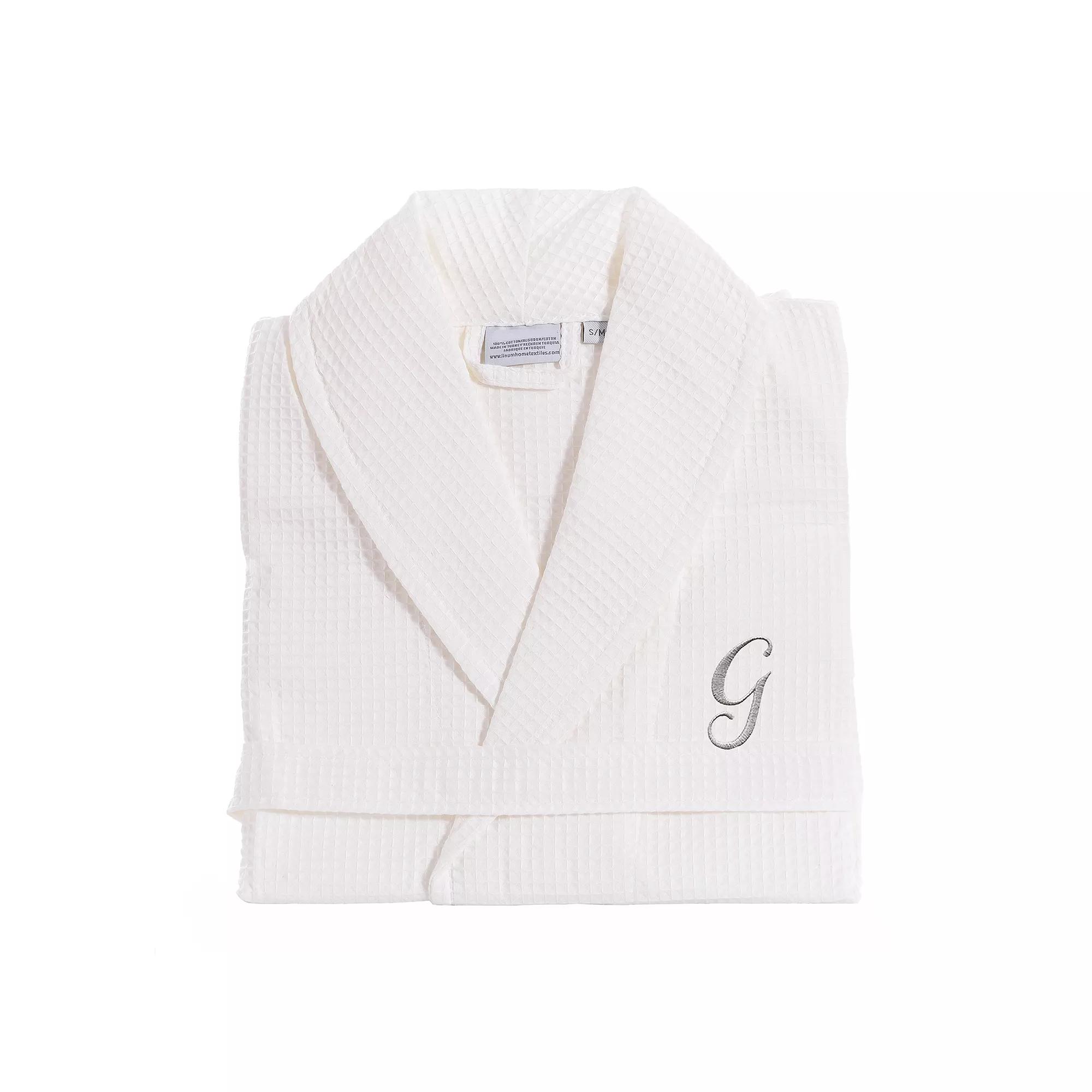 Linum Home Textiles Turkish Cotton Personalized Waffle Weave Bathrobe, Adult Unisex,  Product Image