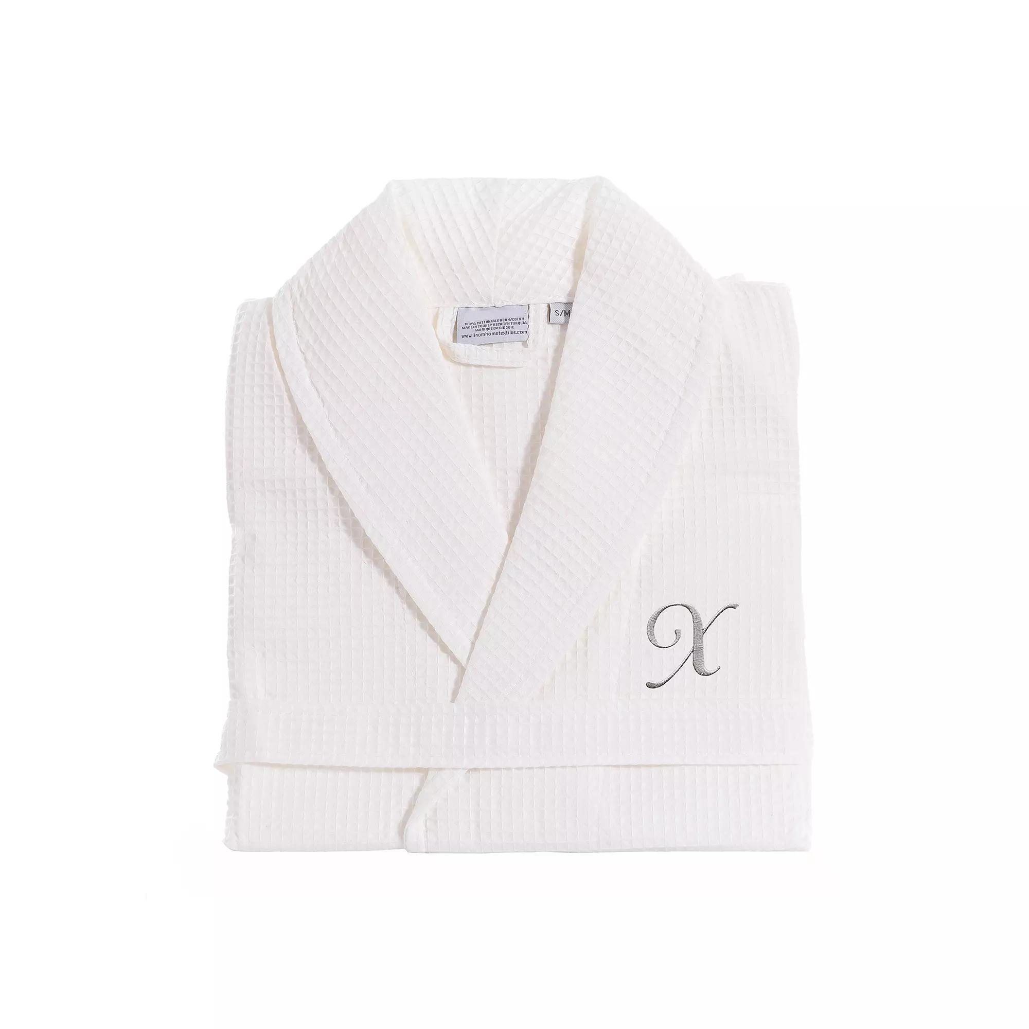 Linum Home Textiles Turkish Cotton Personalized Waffle Weave Bathrobe, Adult Unisex,  Product Image