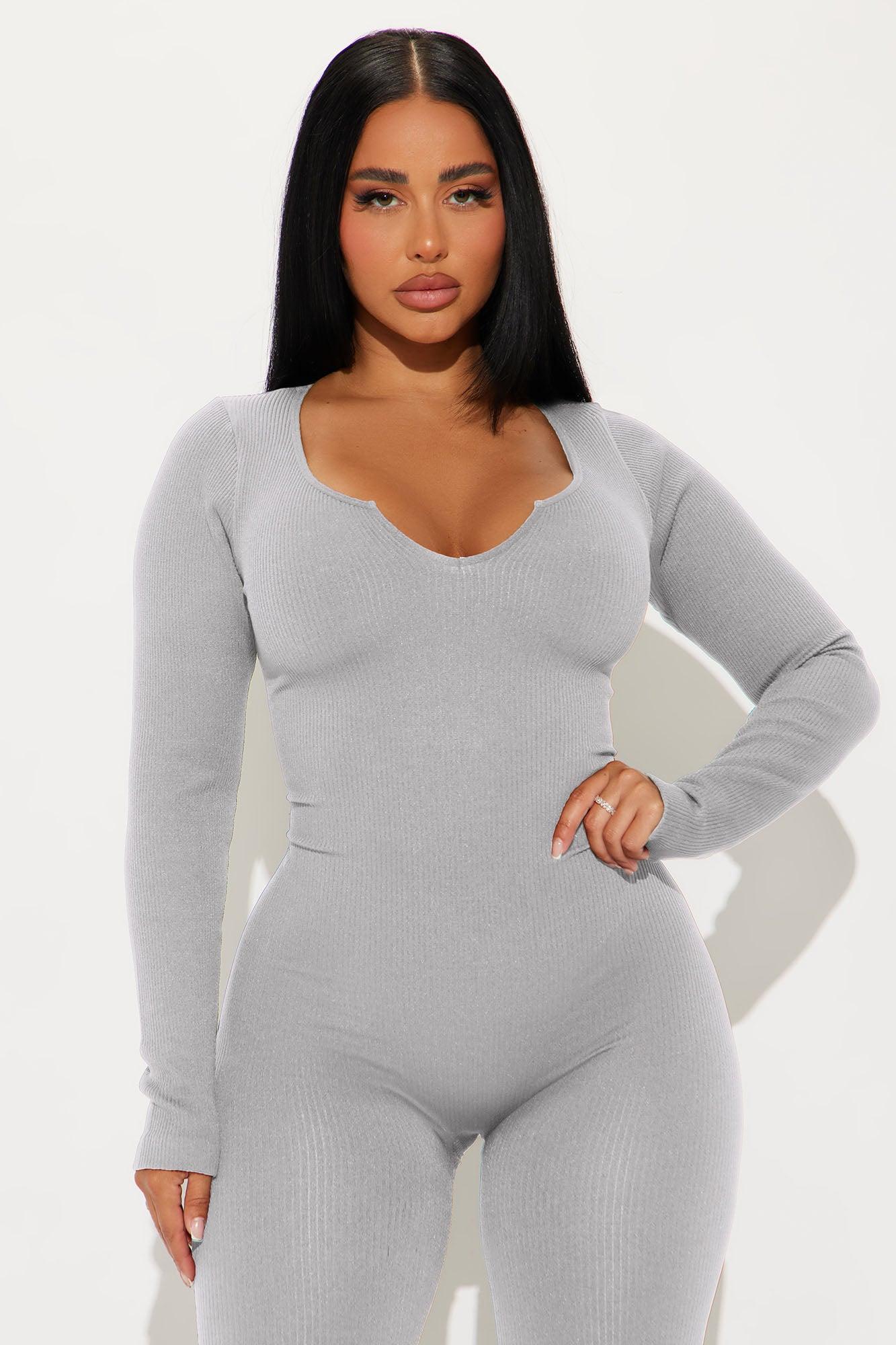 Giada Seamless Jumpsuit - Heather Grey Product Image