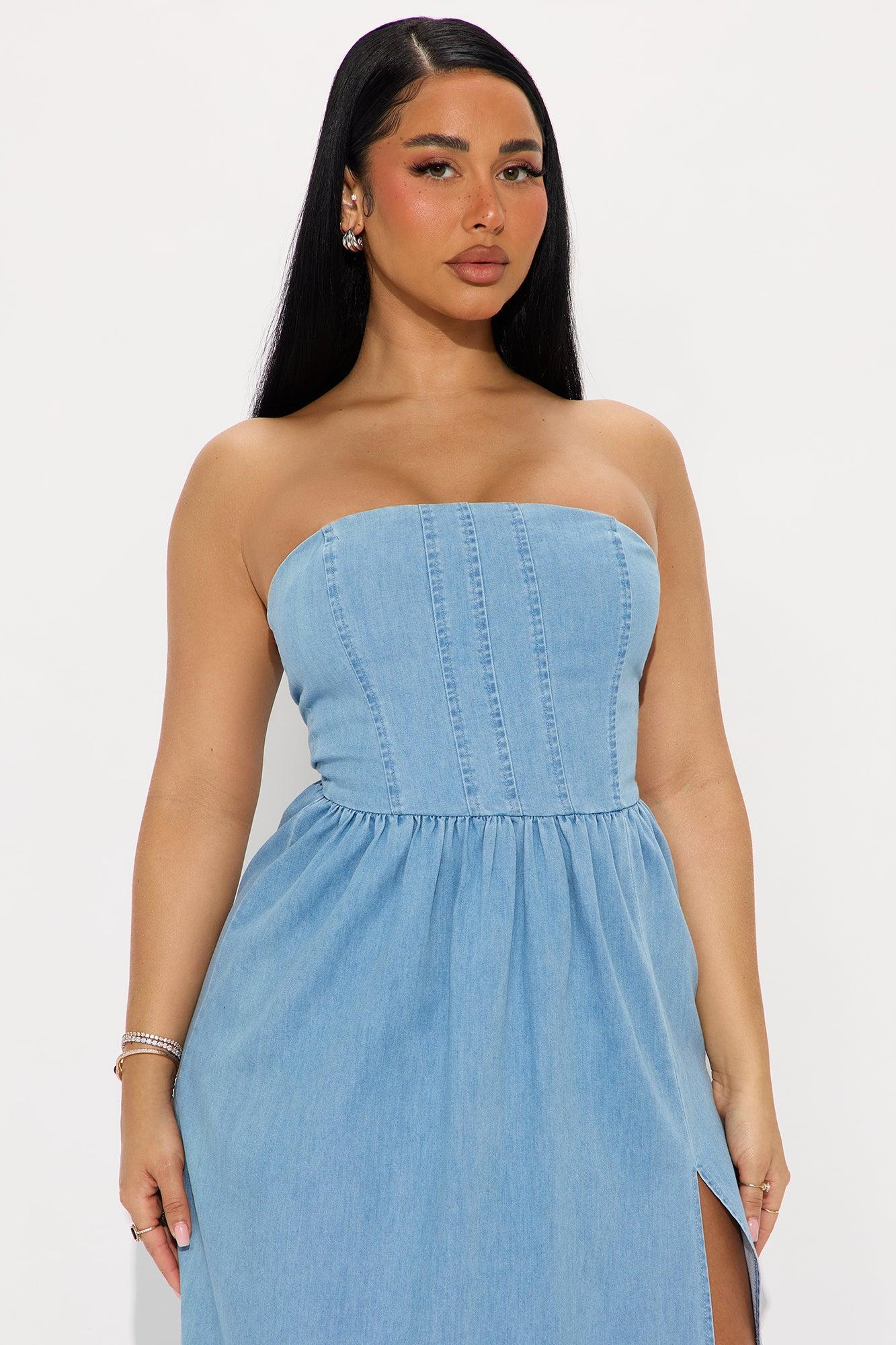 Ericka Denim Maxi Dress - Medium Wash Female Product Image