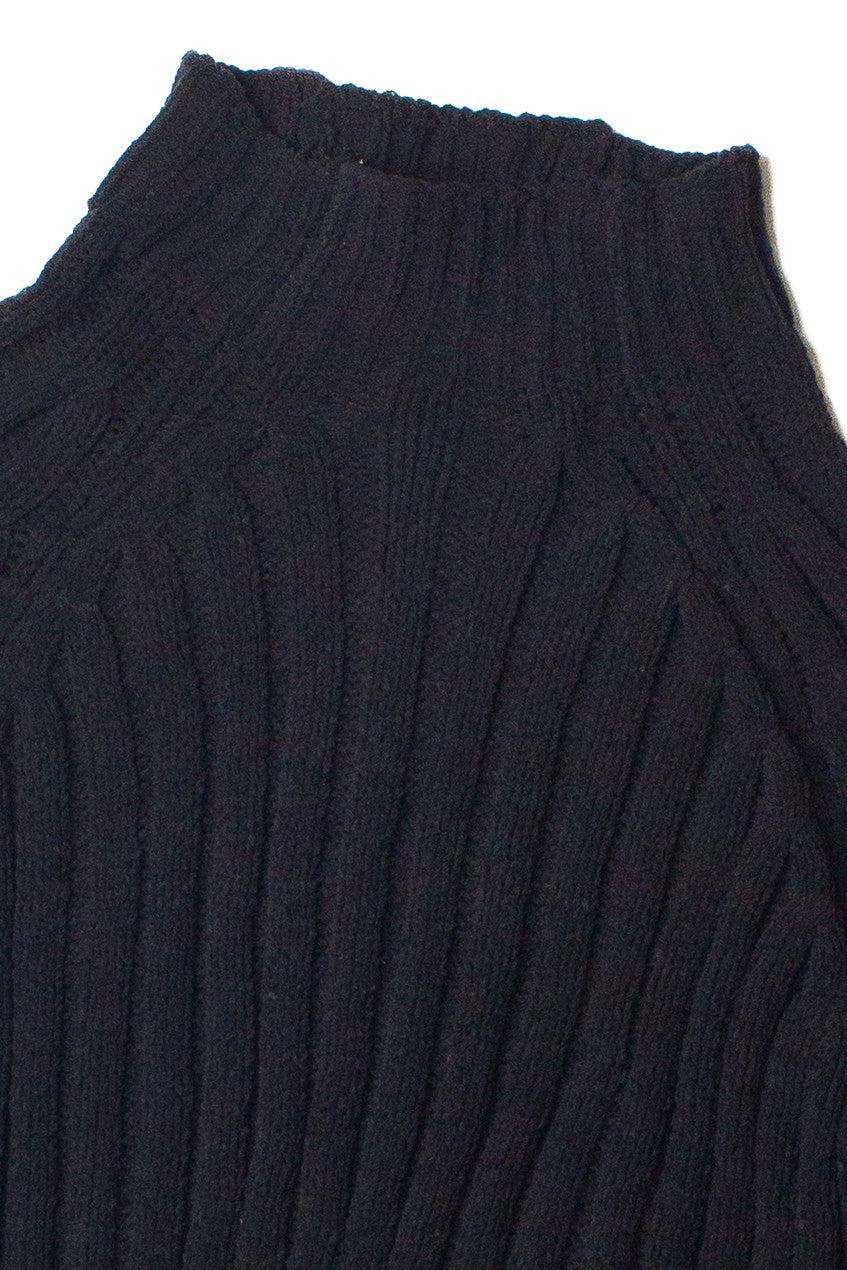 Black Funnel Neck Sweater Product Image
