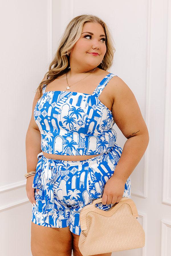 Mykonos Muse Linen-Blend Crop Top Curves Product Image