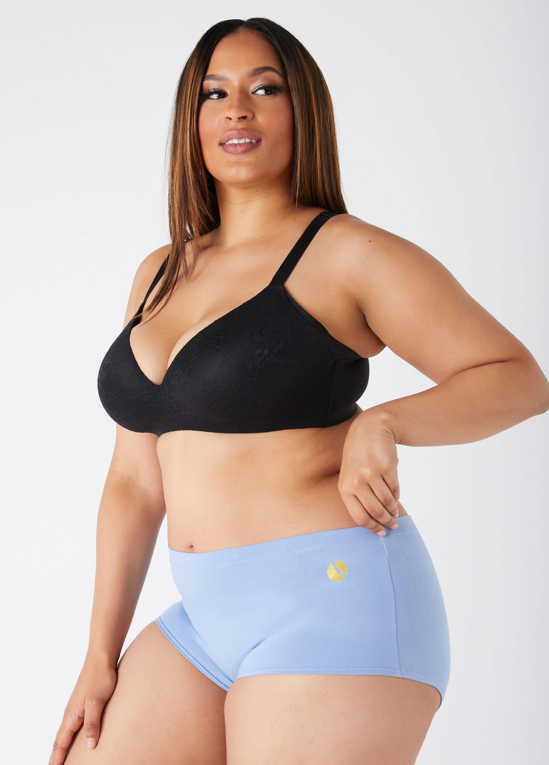 Plus Size Logo Print Cotton Blend Boyshorts Ashley Stewart Product Image