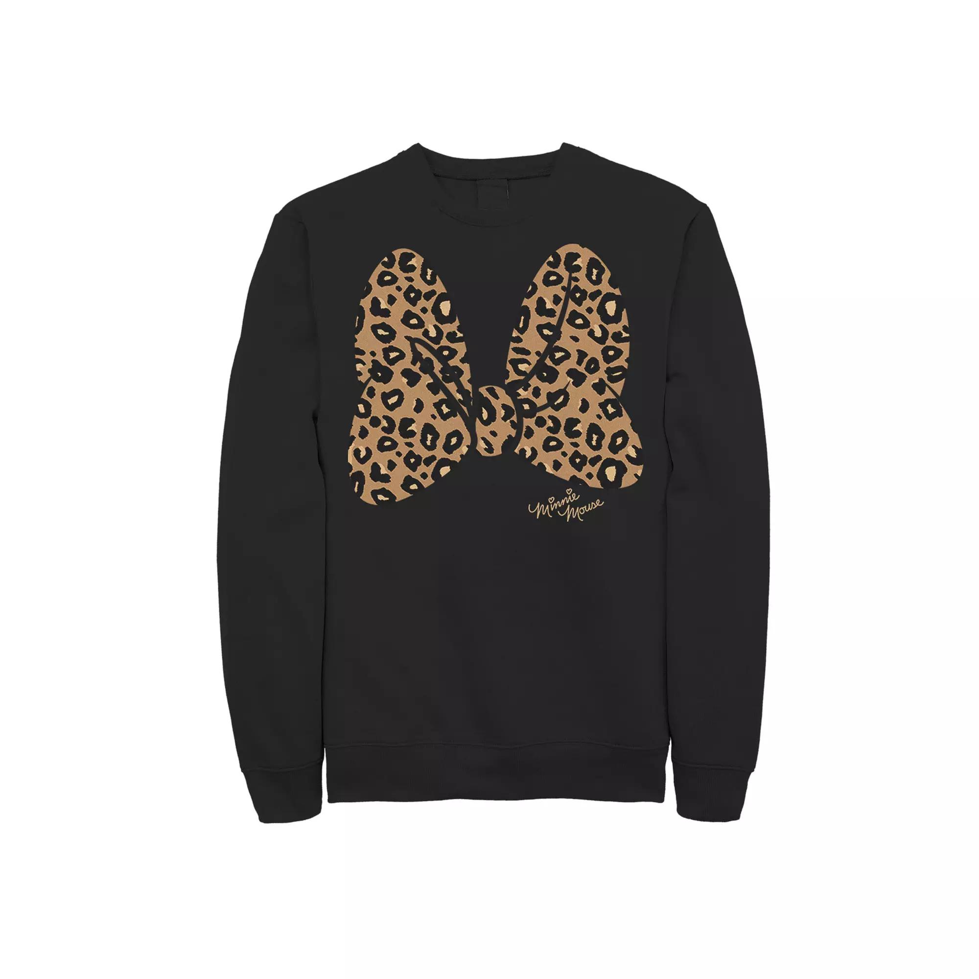 Disney's Minnie Mouse Men's Leopard Print Bow Sweatshirt,  Product Image