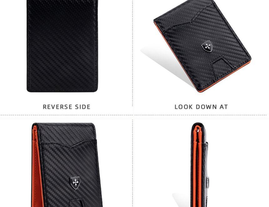 Faux Leather Cross Buckle Wallet Product Image