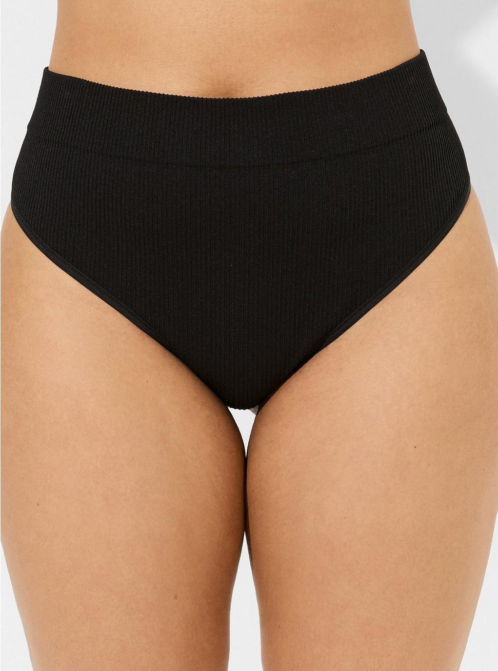 Seamless Ribbed High-Rise Thong Panty Product Image