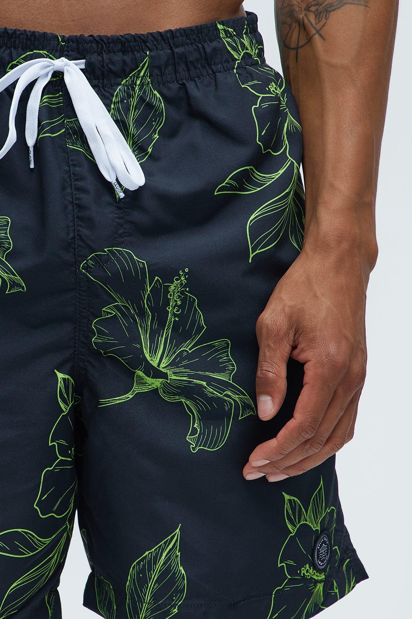 Hibiscus Floral Swim Classic Trunk - Black Product Image