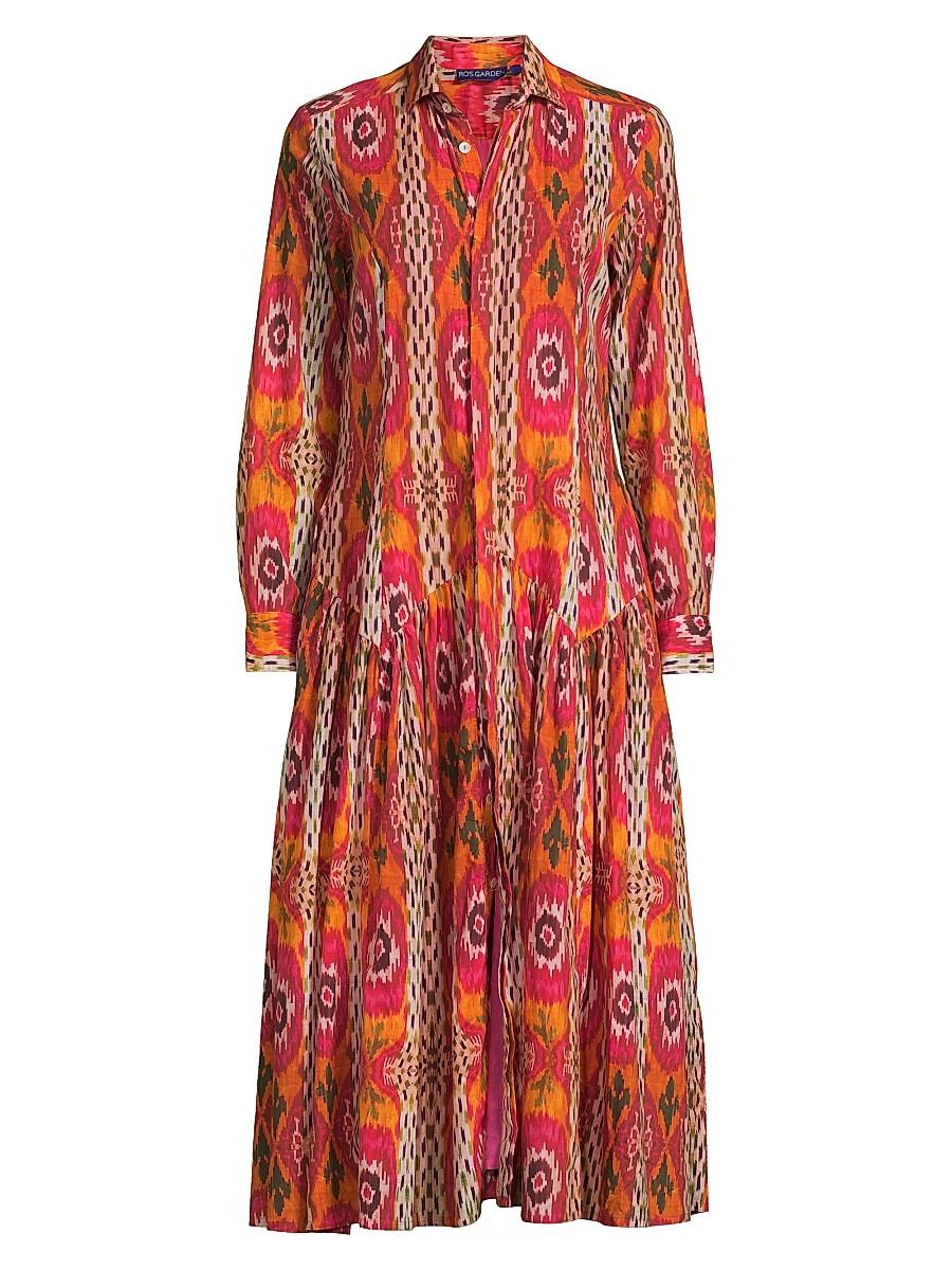 Womens Jeremie Drop-Waist Button-Front Midi-Dress Product Image