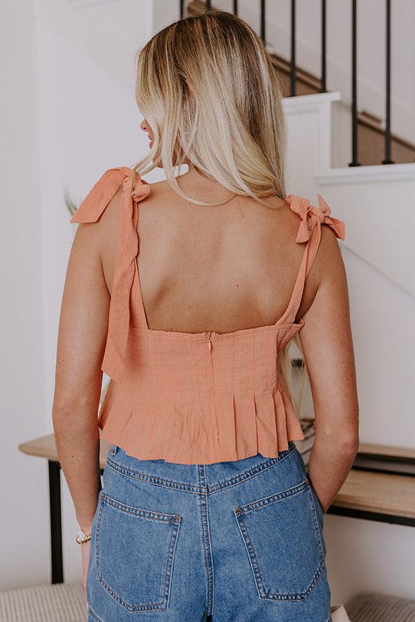 Sunset Horizon Peplum Top In Peach Product Image